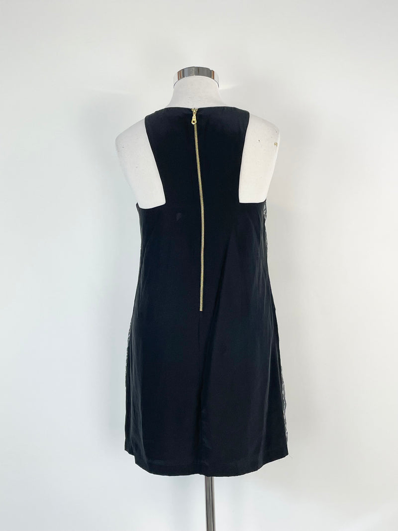 On Parks Navy Blue Textured Metallic Pattern Midi Dress - AU14