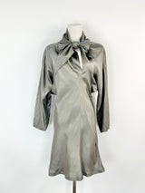 Vintage Scanlan Theodore Stone Grey Silky Dress - AU8/10