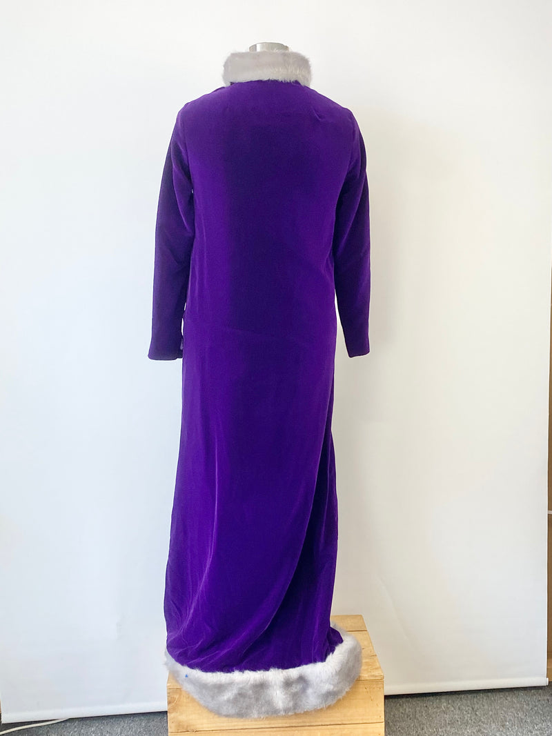Vintage Violet Velvet Faux Fur Trim Coat/Dress - AU12