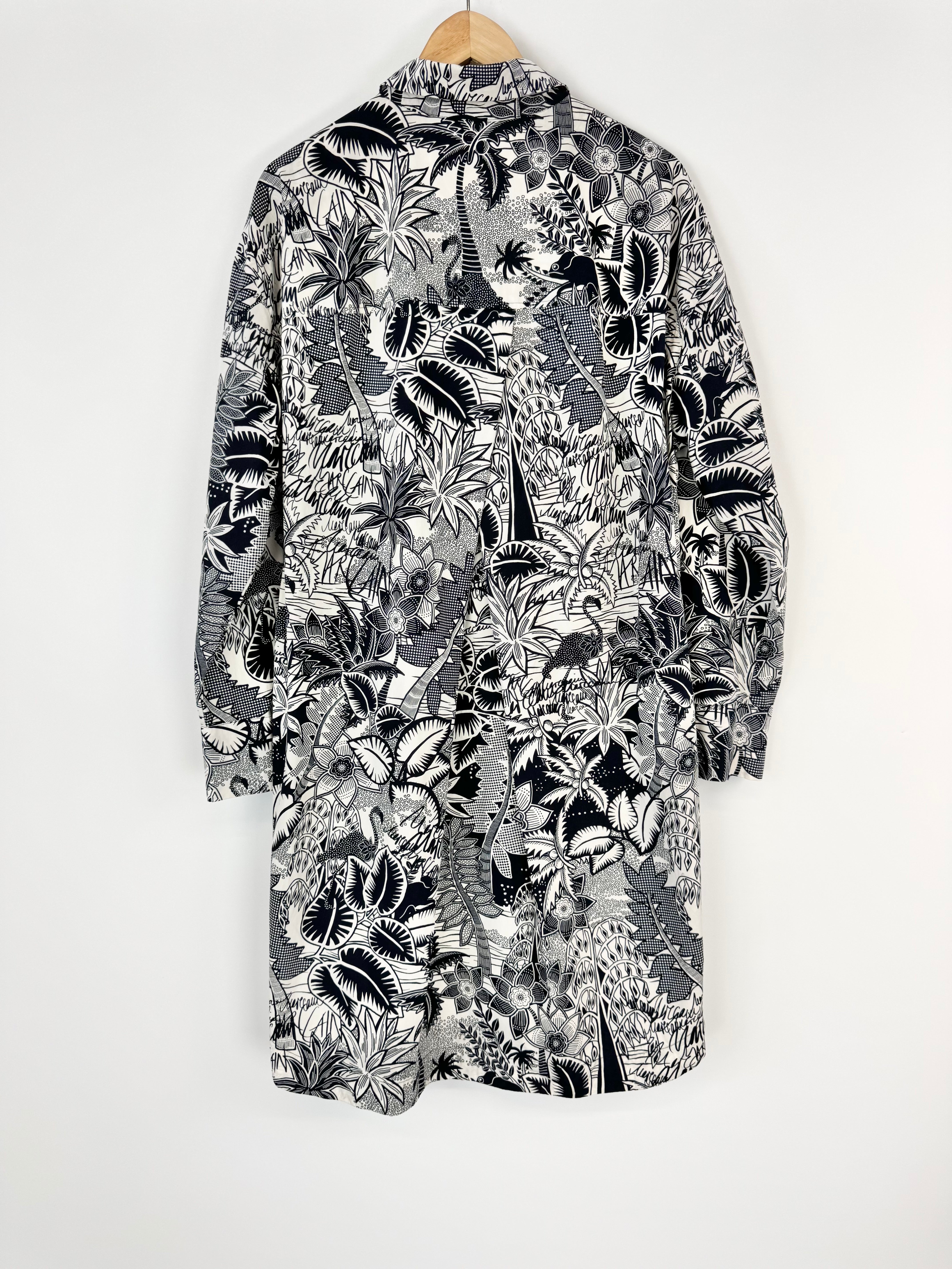Marc Cain Black & White Botanical Pattern Shirt Dress - AU12