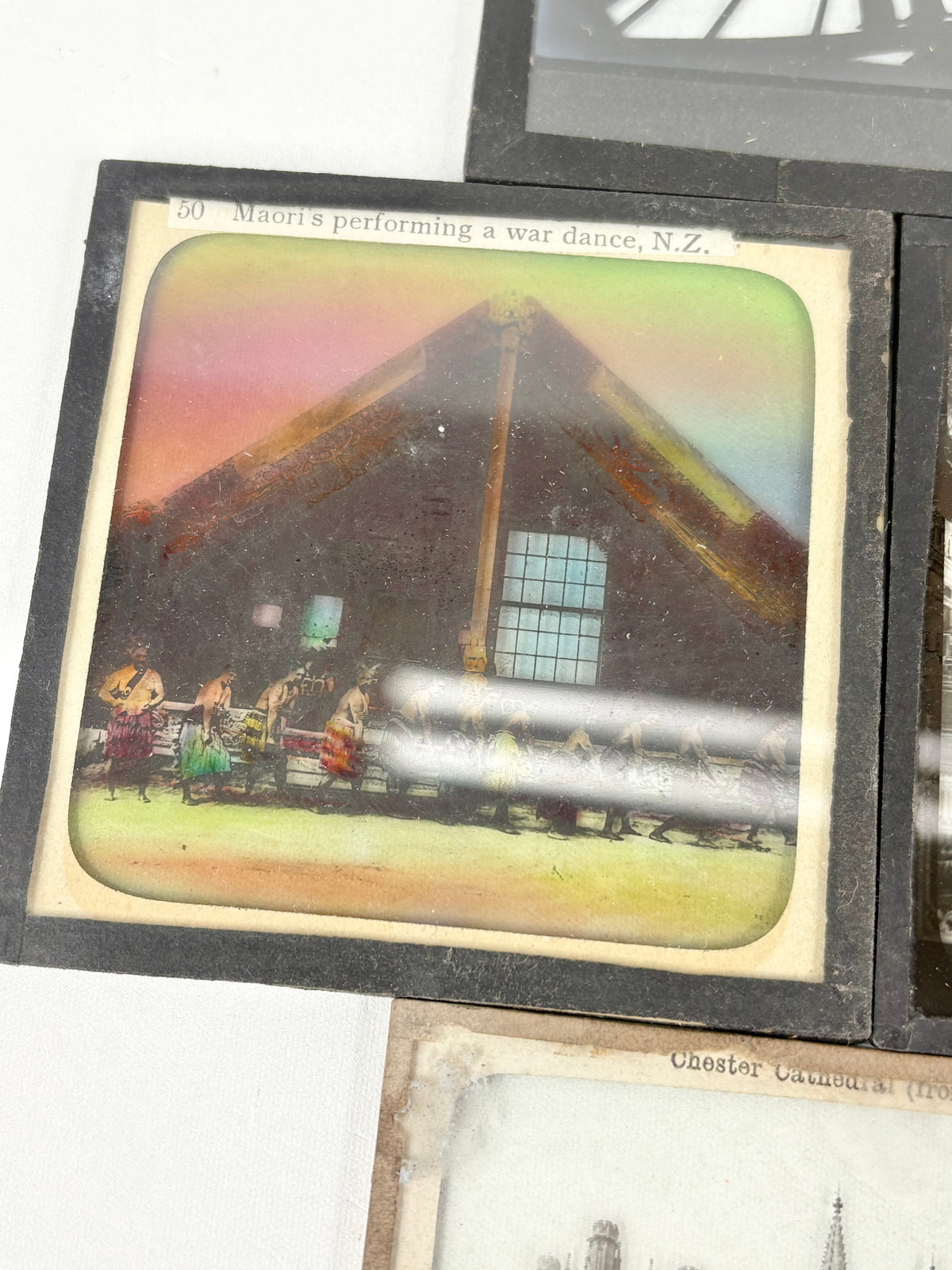 Vintage T.W. Cameron Set of 7 Glass Photo Slides