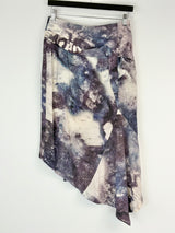 Willow Abstract-Print Asymmetric Midi Skirt - AU10