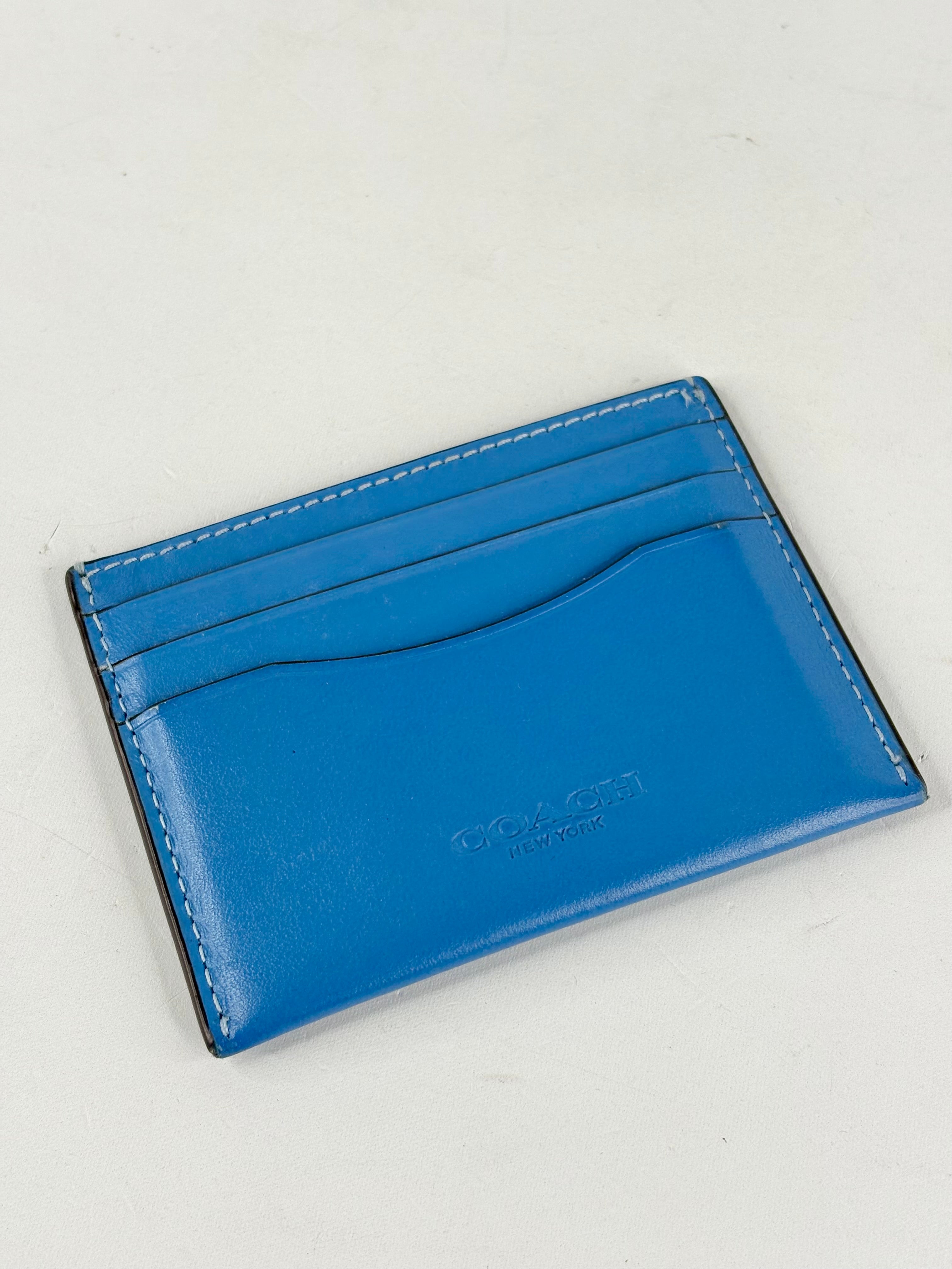 Coach Racer-Blue Leather Slim Card Case