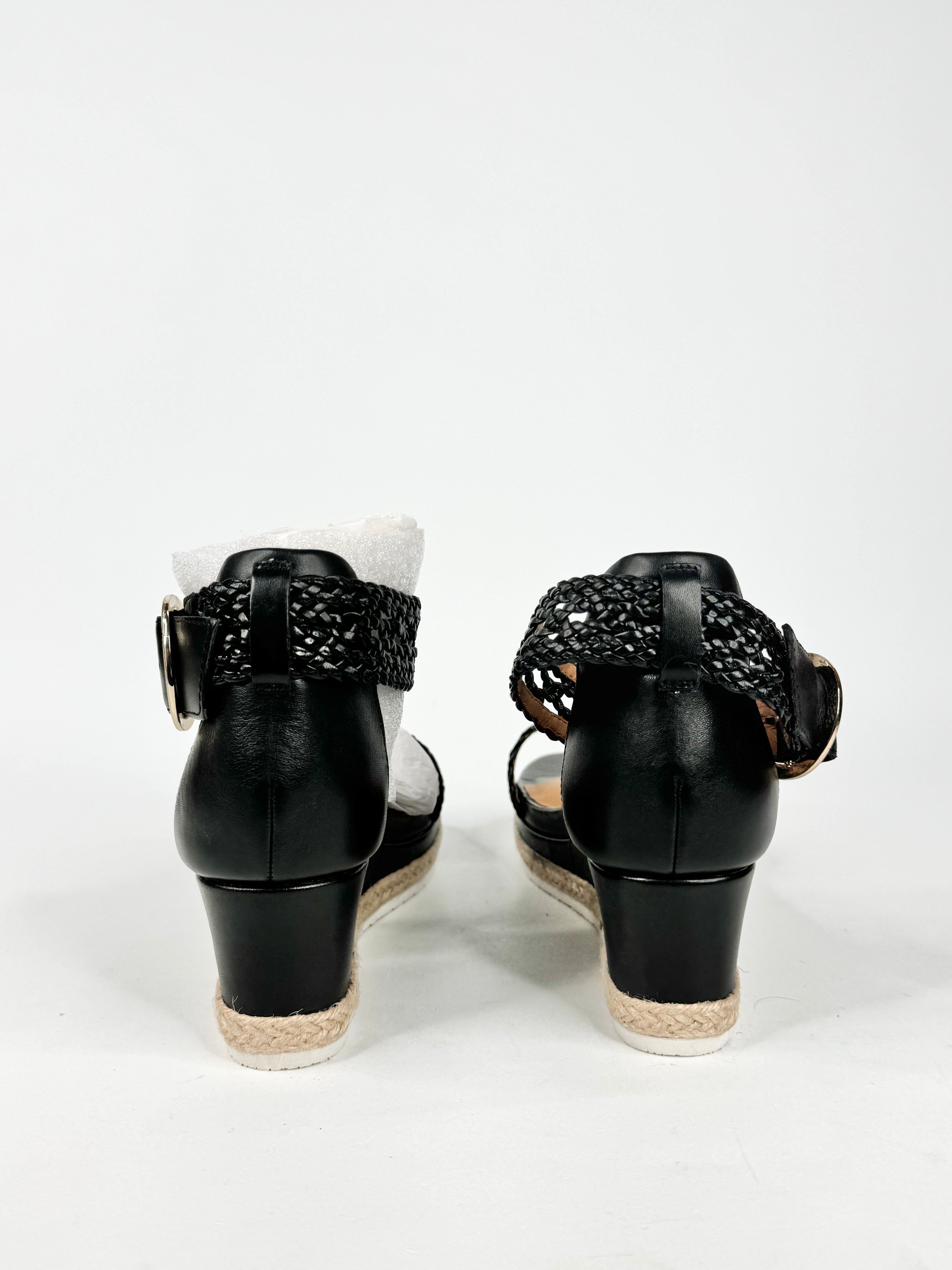 Frankie4 Black Woven Wedges - EU38.5