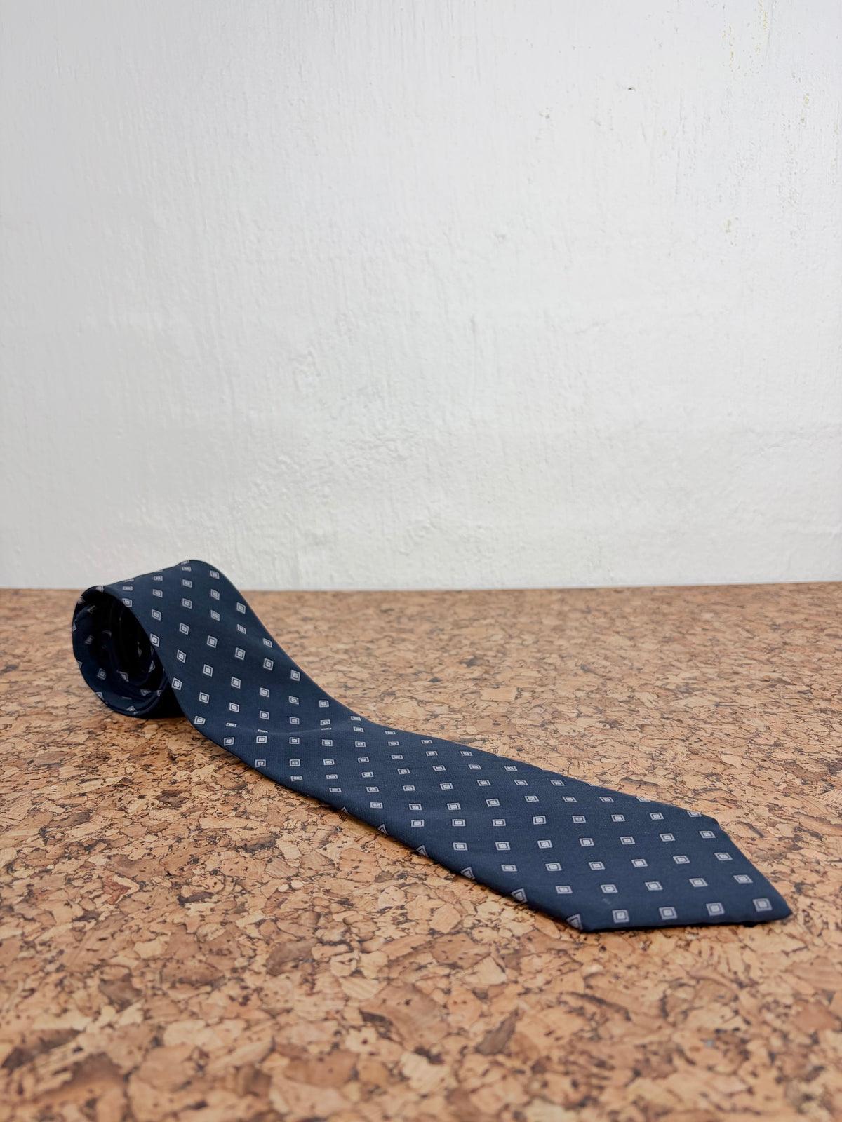 Lanvin Navy & Grey Patterned Silk Tie