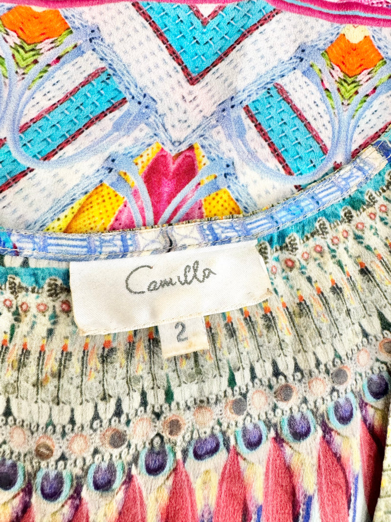 Camilla Mulitcoloured Jeweled Crop Vest - AU10
