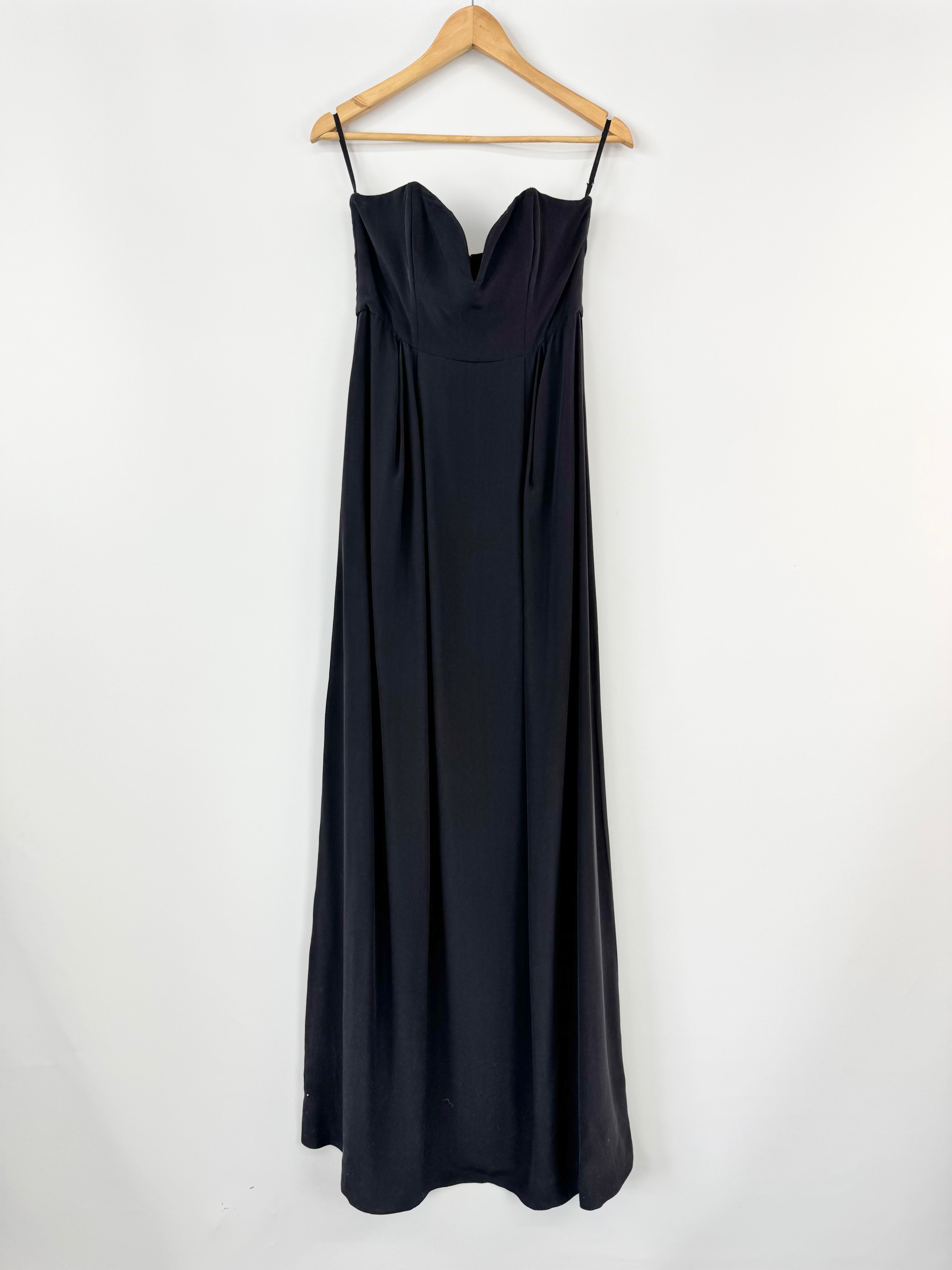 Zimmermann Black Silk Strapless Maxi Gown - AU10