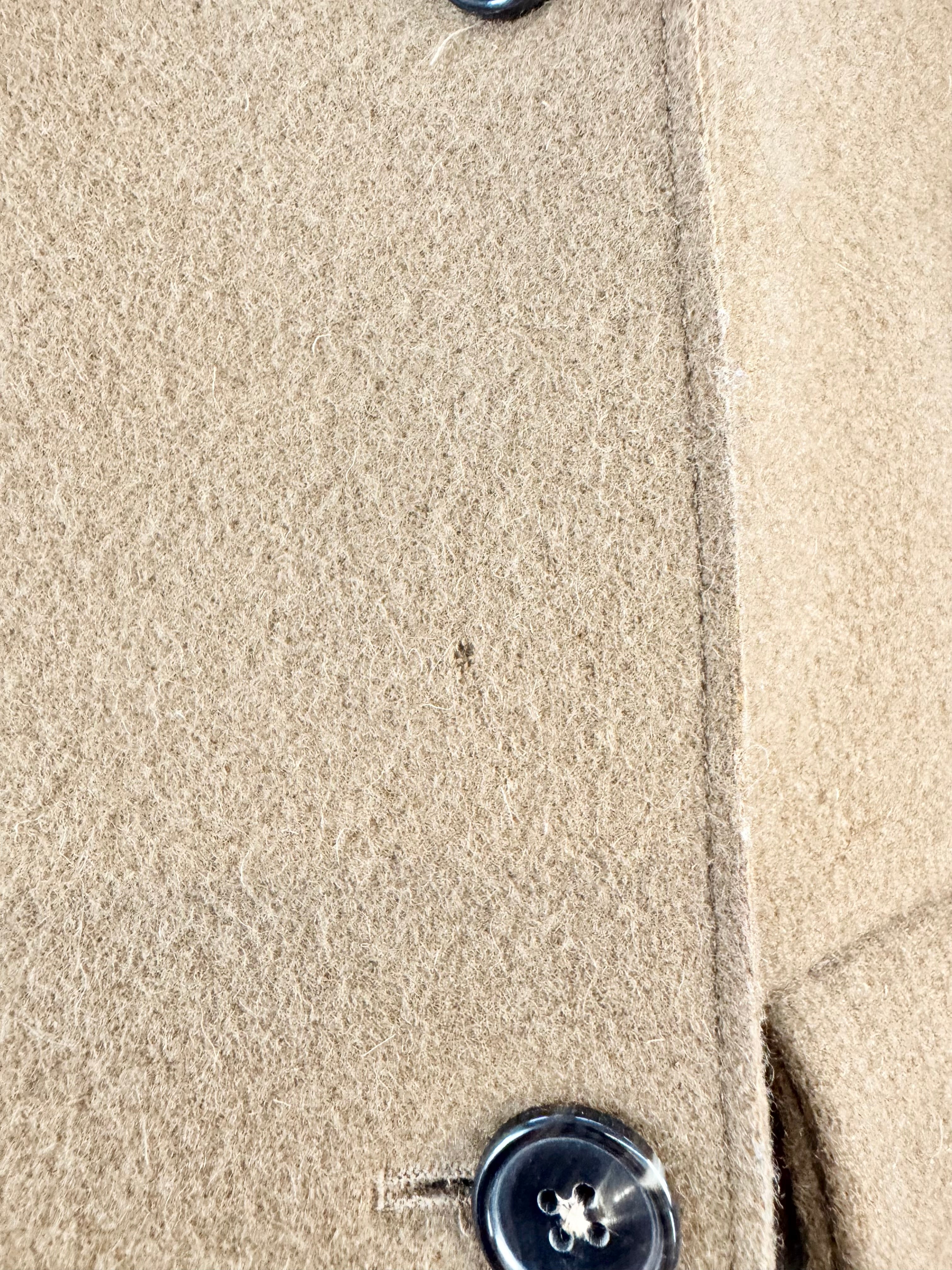 Marni Camel Asymmetrical Buttoned Wool Swing Coat - AU8/10