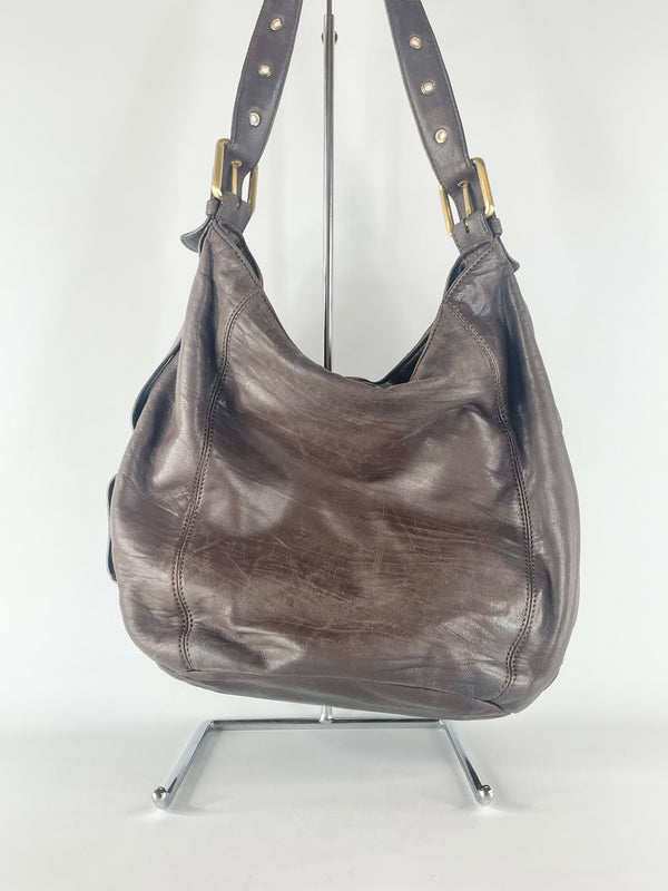 Oroton Chocolate Brown Leather Handbag