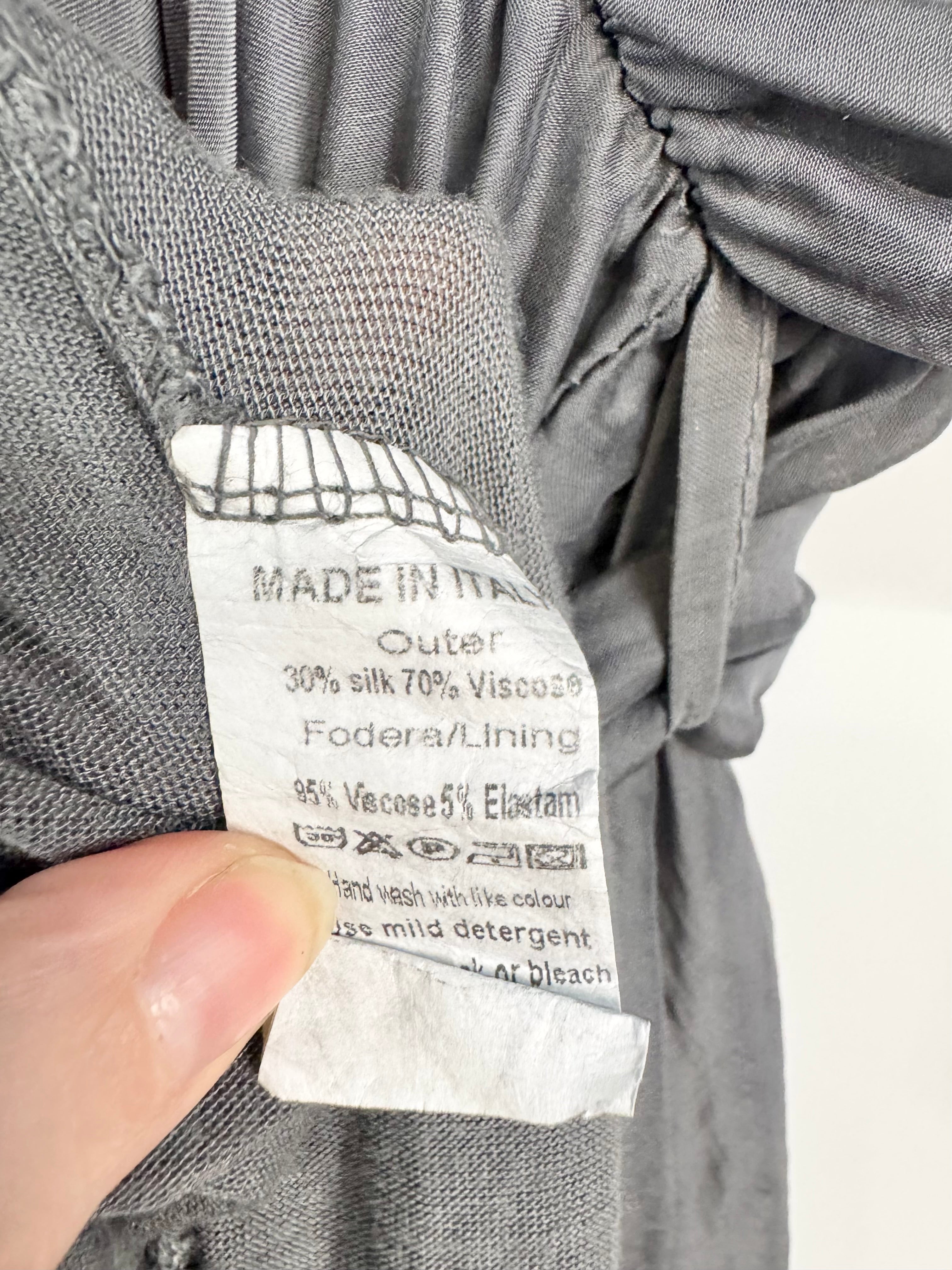 La Strada Smoke Grey Silk Tiered Maxi Dress - AU8/10