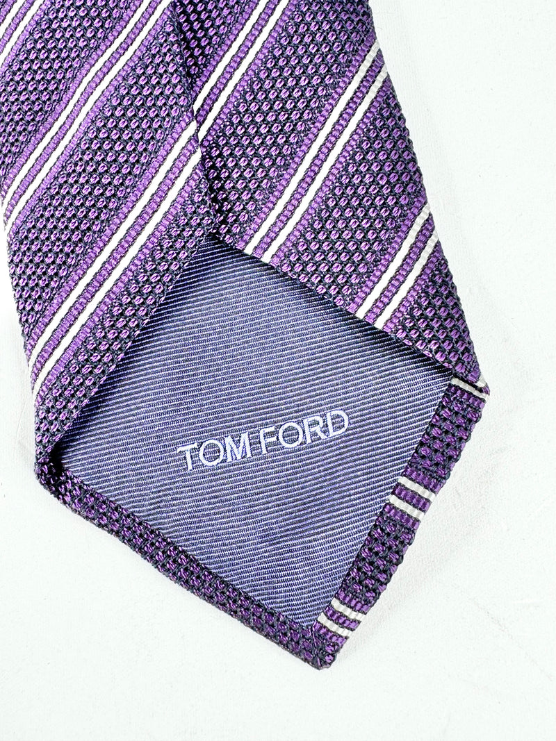 Tom Ford Purple Striped Silk Tie