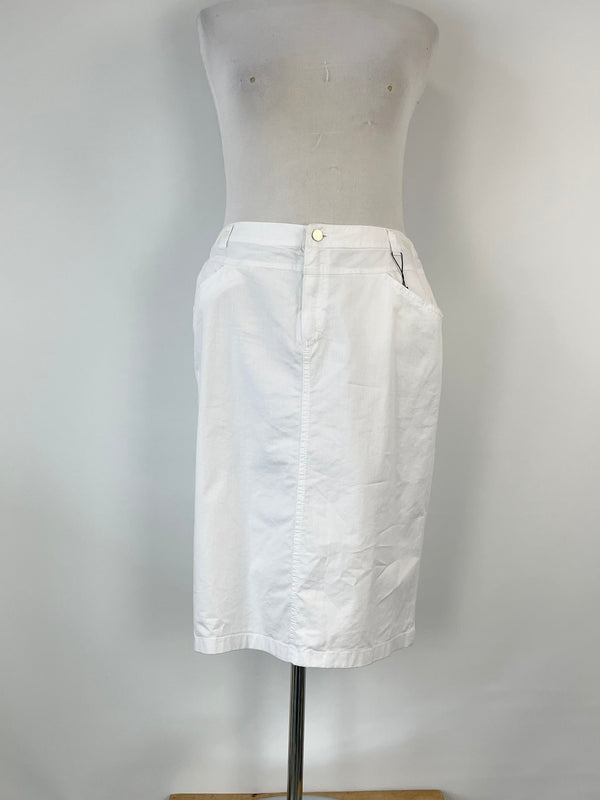 Eugen Klein White Denim Midi Skirt - AU16