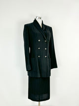 Vintage 80s Jil Sander Wool & Silk Blend Pinstripe 2 Piece Suit - AU10