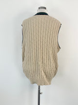 Pringle of Scotland for Weiss Beige Cable Knit Cotton Vest - L