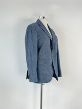 Hackett London Blue-Check Brushed Cotton Blazer - 42R