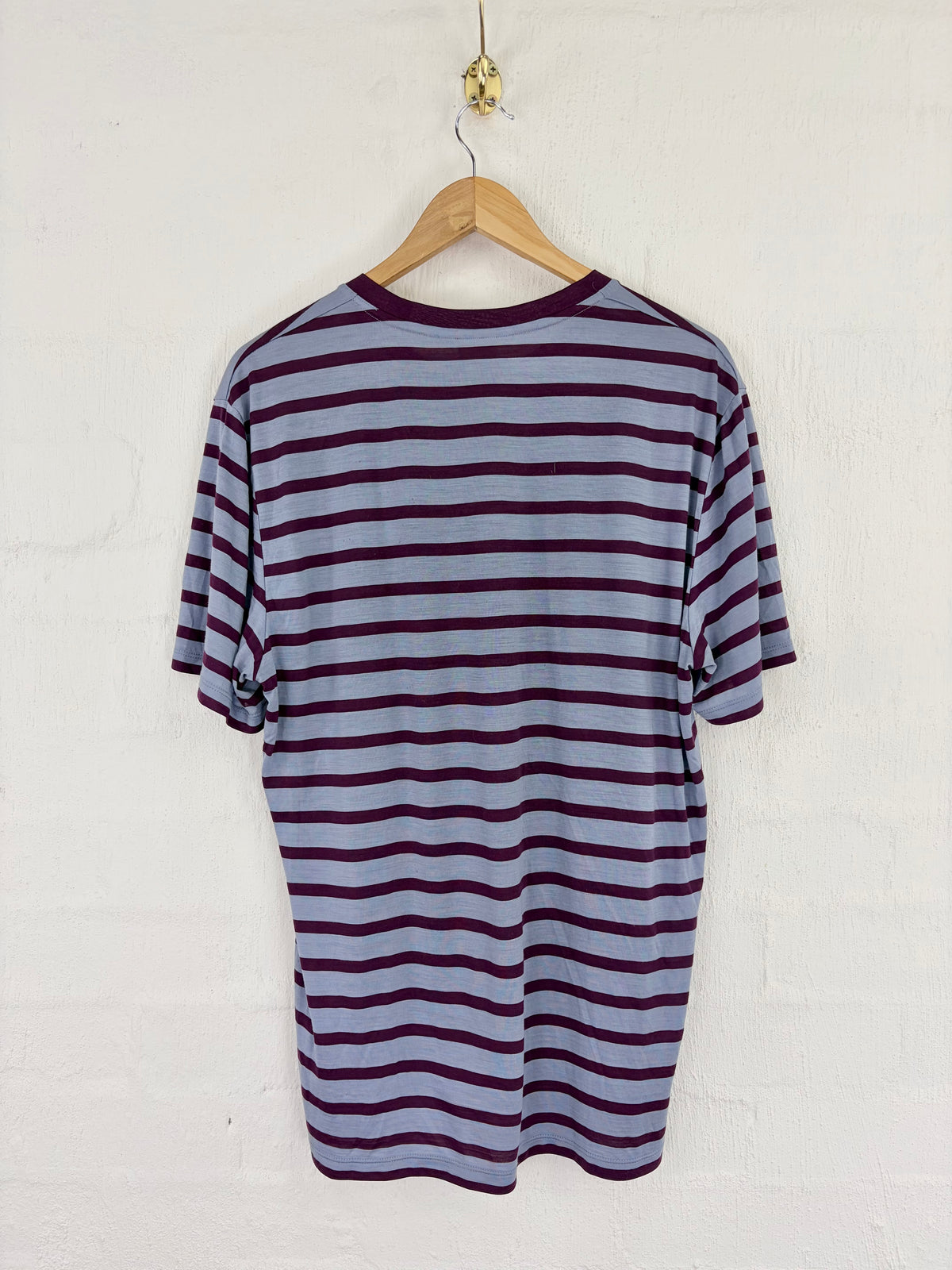 Icebreaker Blue and Purple 150 Cool-Lite Stripe T-Shirt - L