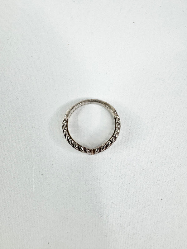 Pandora Silver Leaf Wishbone Ring