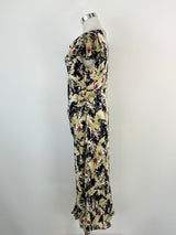 Diane von Furstenberg Floral Masquerade Print Silk Dress - AU10