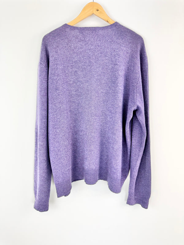 Vintage Polo by Ralph Lauren Heather Purple Lambswool Sweater - XXL