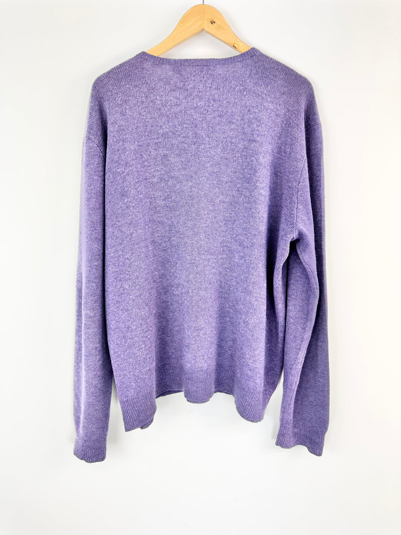 Vintage Polo by Ralph Lauren Heather Purple Lambswool Sweater - XXL