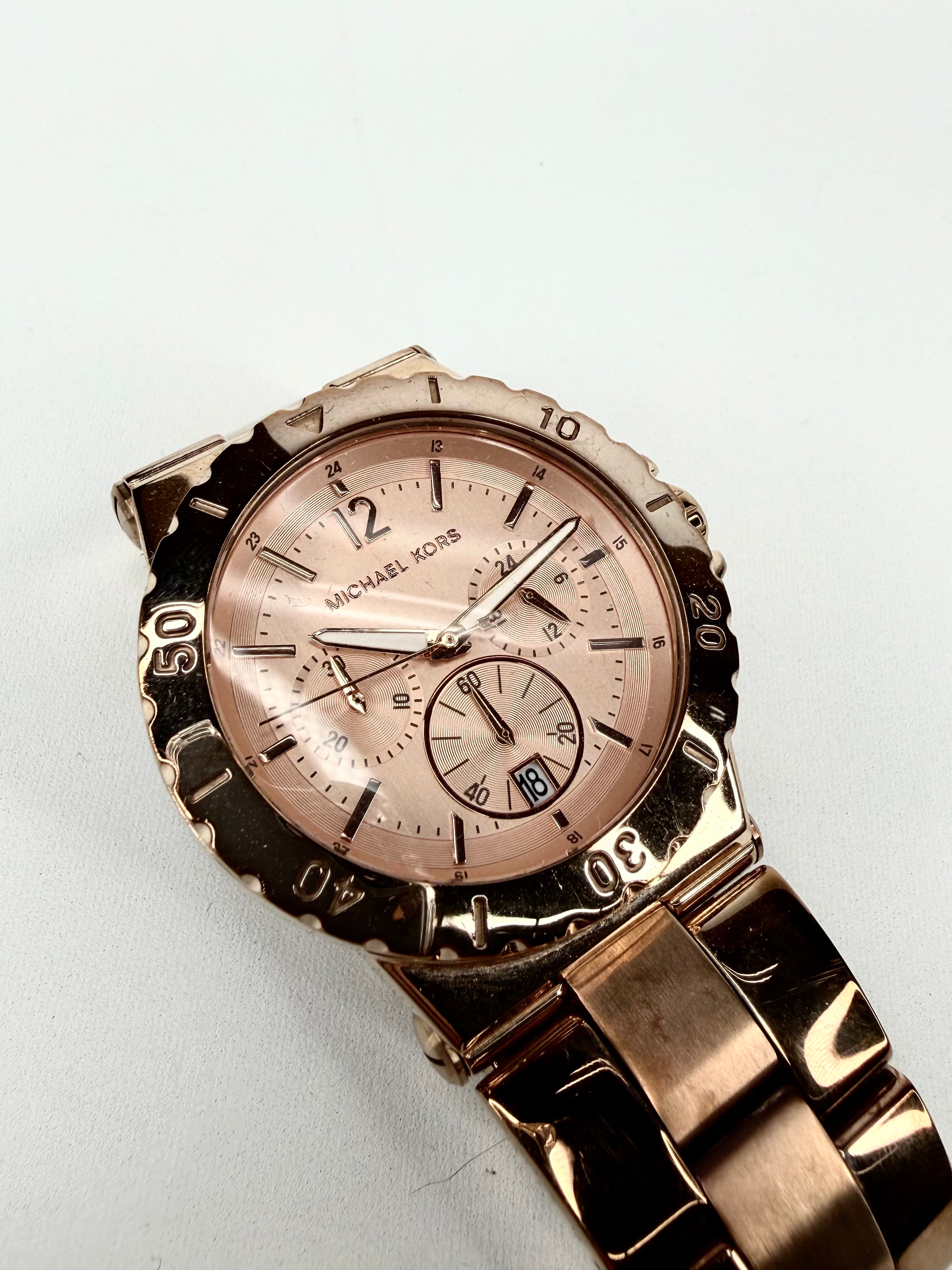 Michael Kors Rose Gold MK314 Chronograph Watch in Case