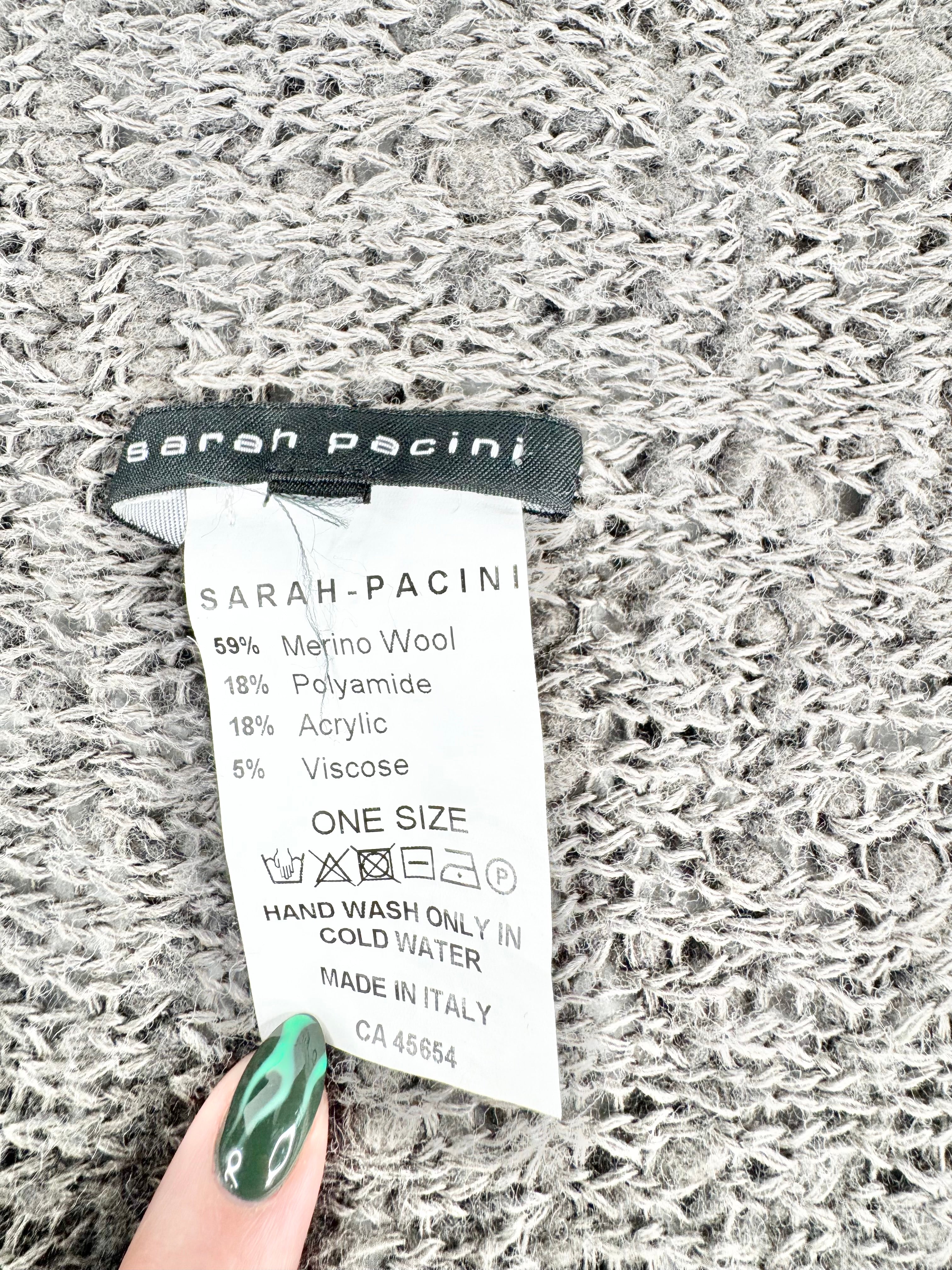 Sara Pacini Ash Grey Textured Knit Vest - AU8/10/12