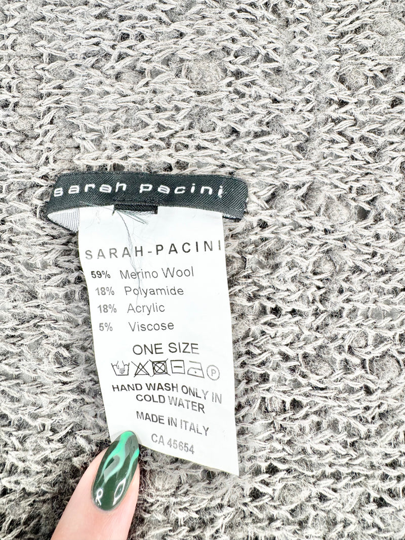 Sara Pacini Ash Grey Textured Knit Vest - AU8/10/12