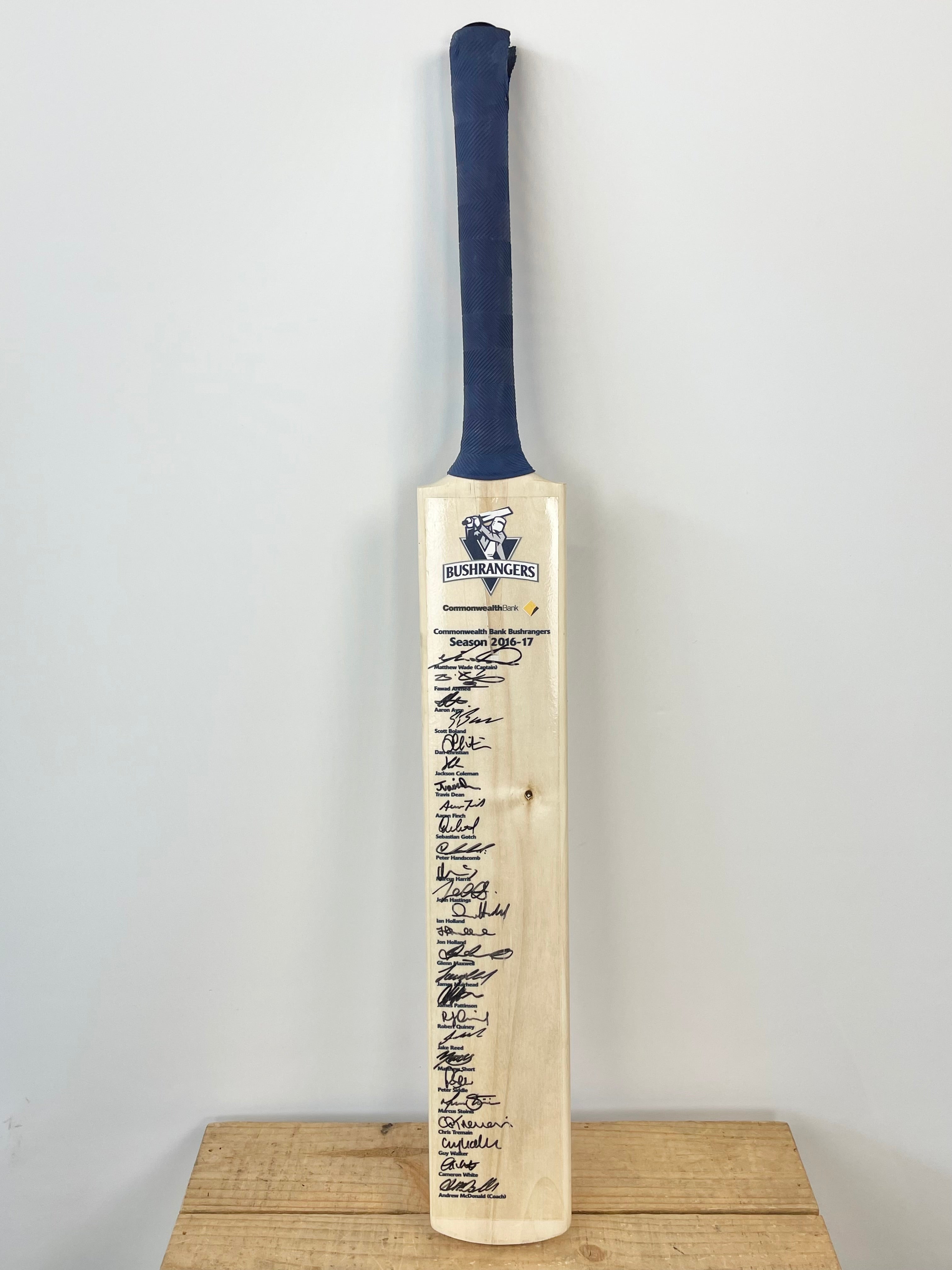 Signed Victorian Bushrangers 2016-17 Season Cricket Bat