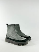 Issey Miyake X UN Grey Bounce Flyknit Ankle Boots - EU35