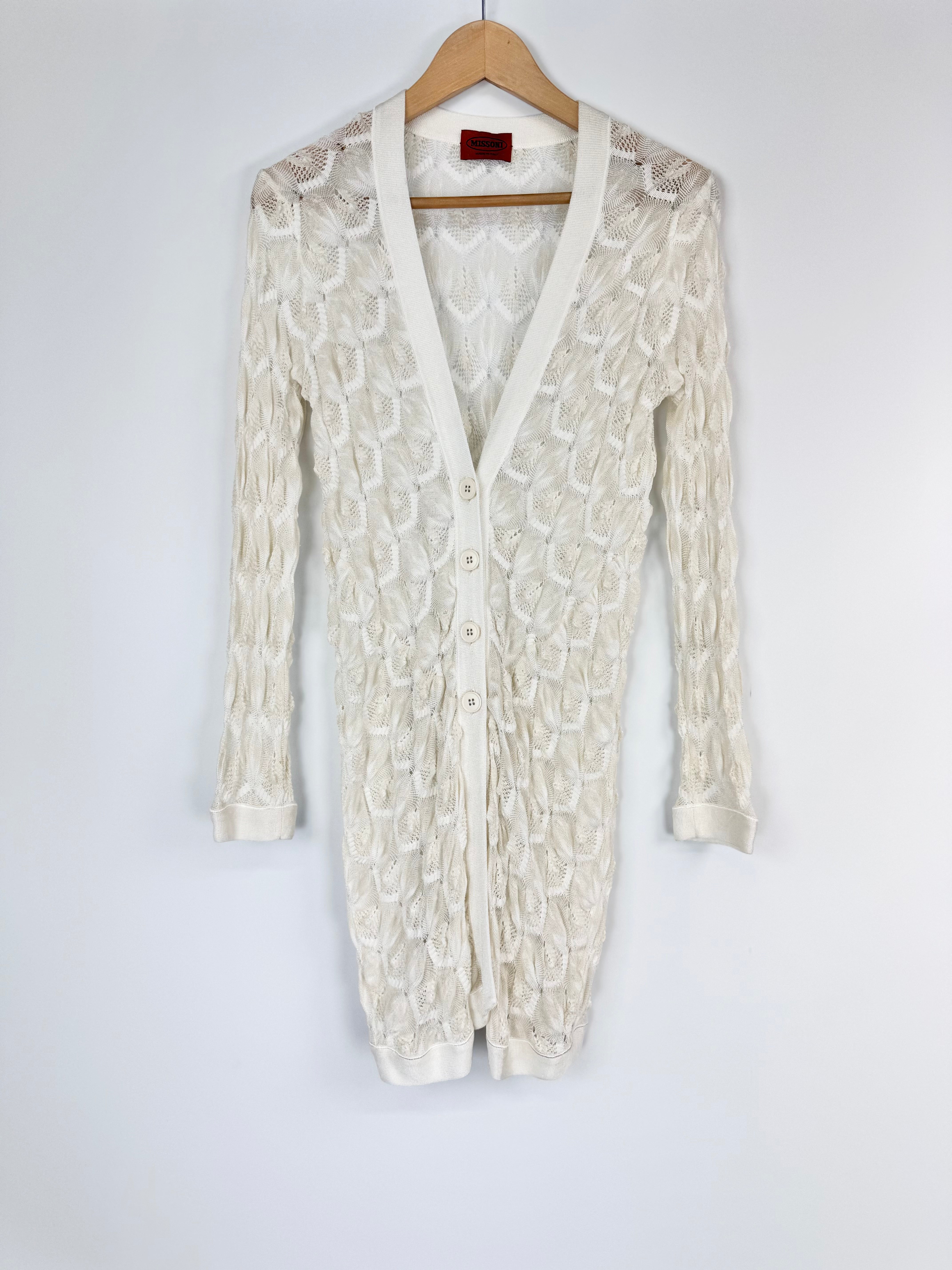 Missoni White 3D Knitted Cardigan - AU8