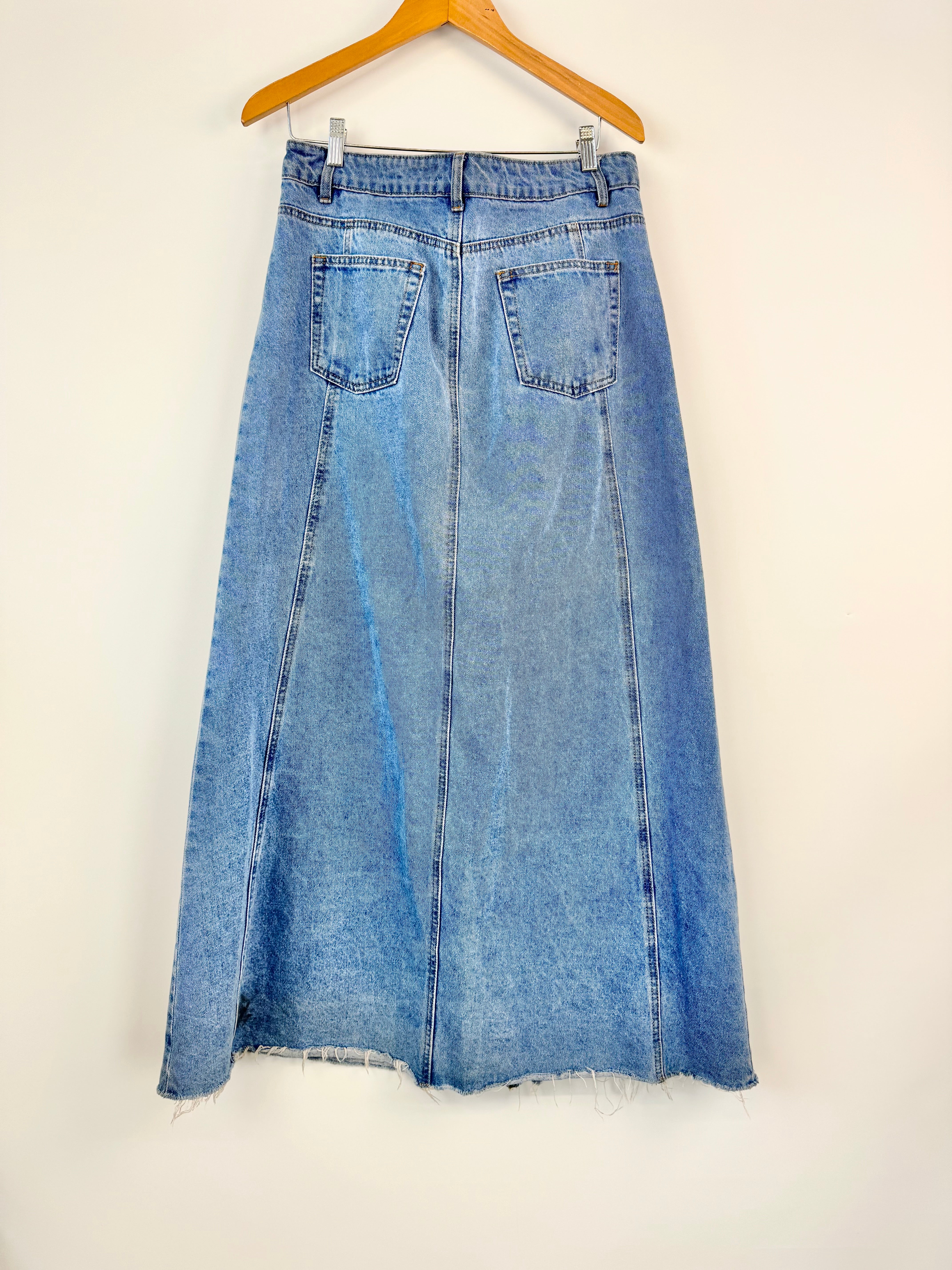 Dissh Light Blue Denim Looking Long Skirt - AU12