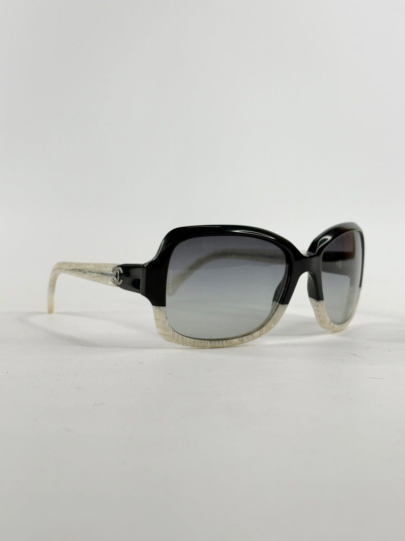 Chanel 5177 CC-Logo Black & White Sunglasses