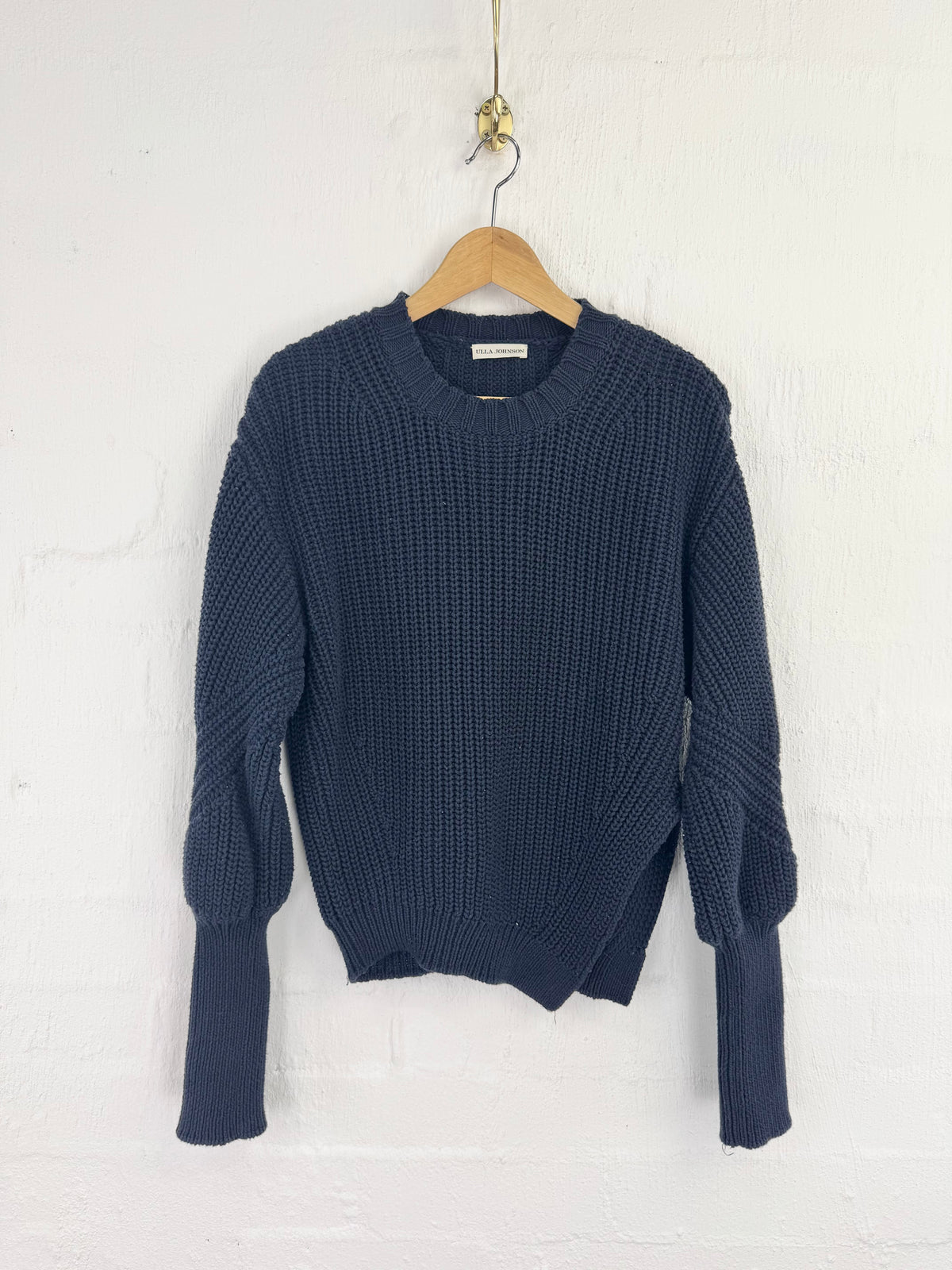 Ulla Johnson Navy Chunky Rib Knit Sweater - AU10