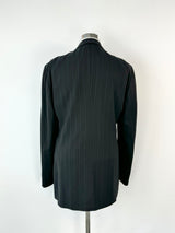 Armani Collezioni Black Pinstriped Blazer - 52