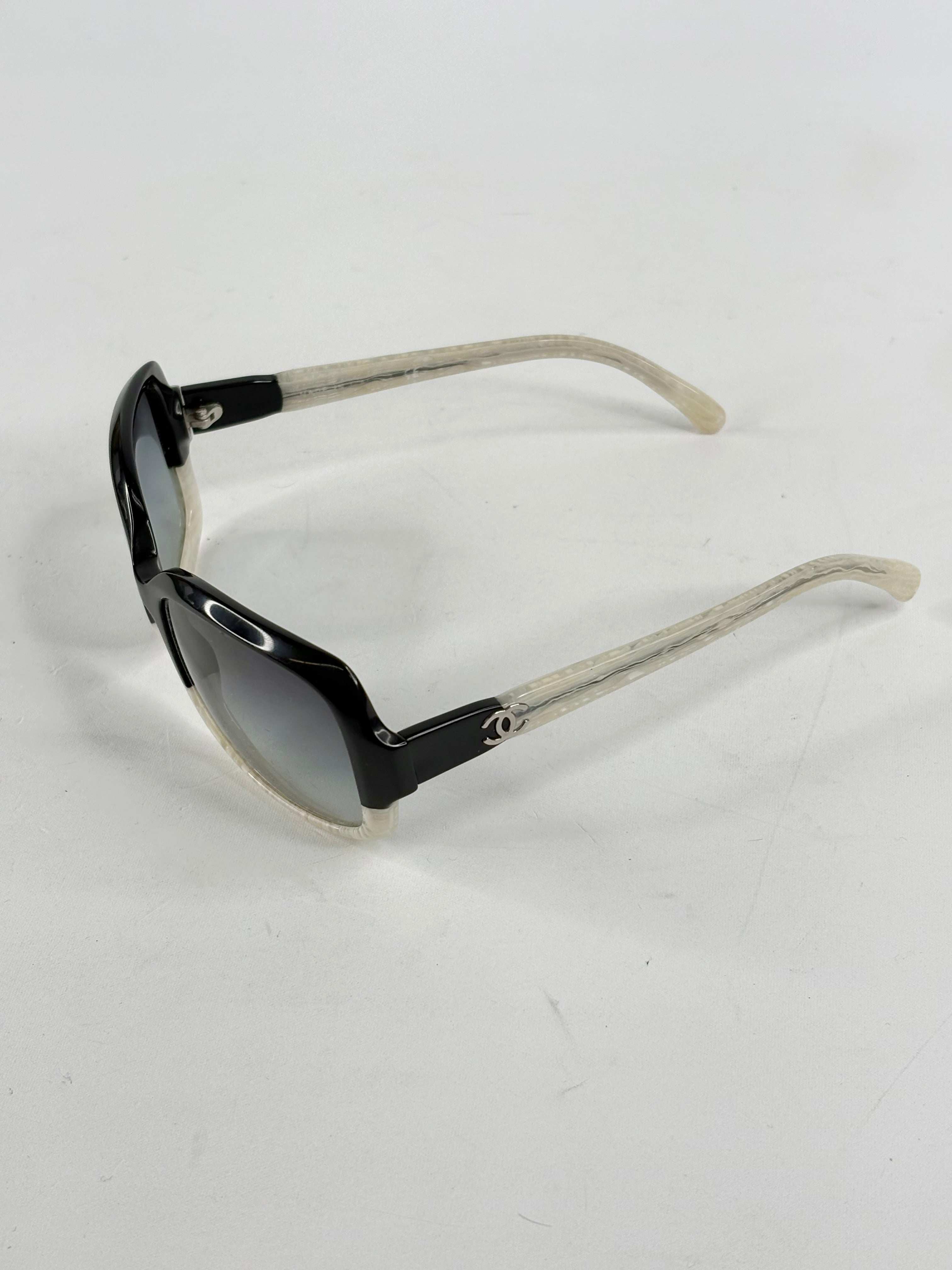Chanel 5177 CC-Logo Black & White Sunglasses
