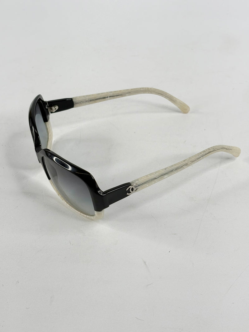 Chanel 5177 CC-Logo Black & White Sunglasses