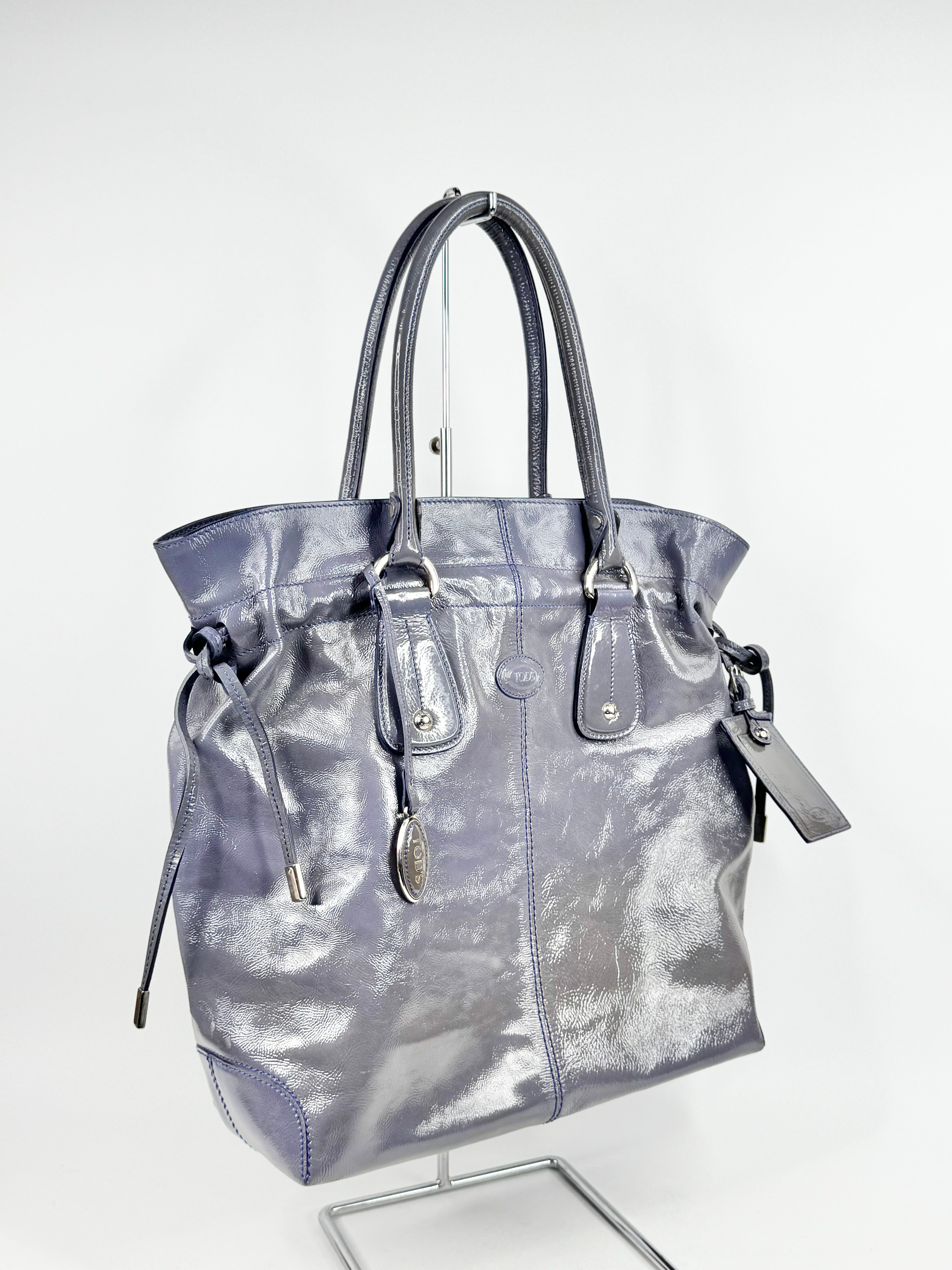 Tod's Mauve Patent Leather New Restyling D-Bag Media Bag