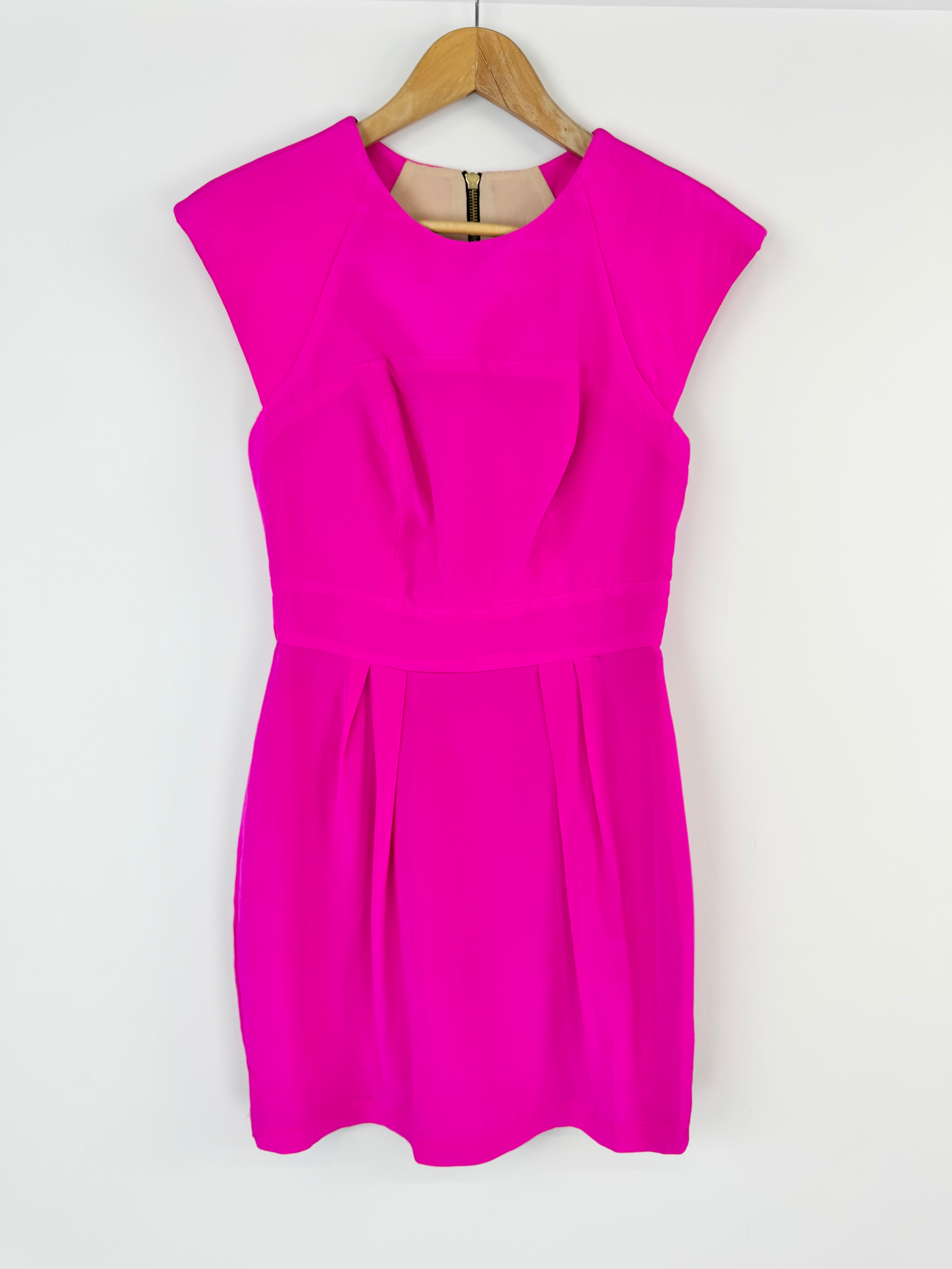 Naven Electric Fuchsia Silk Midi Dress - AU8/10