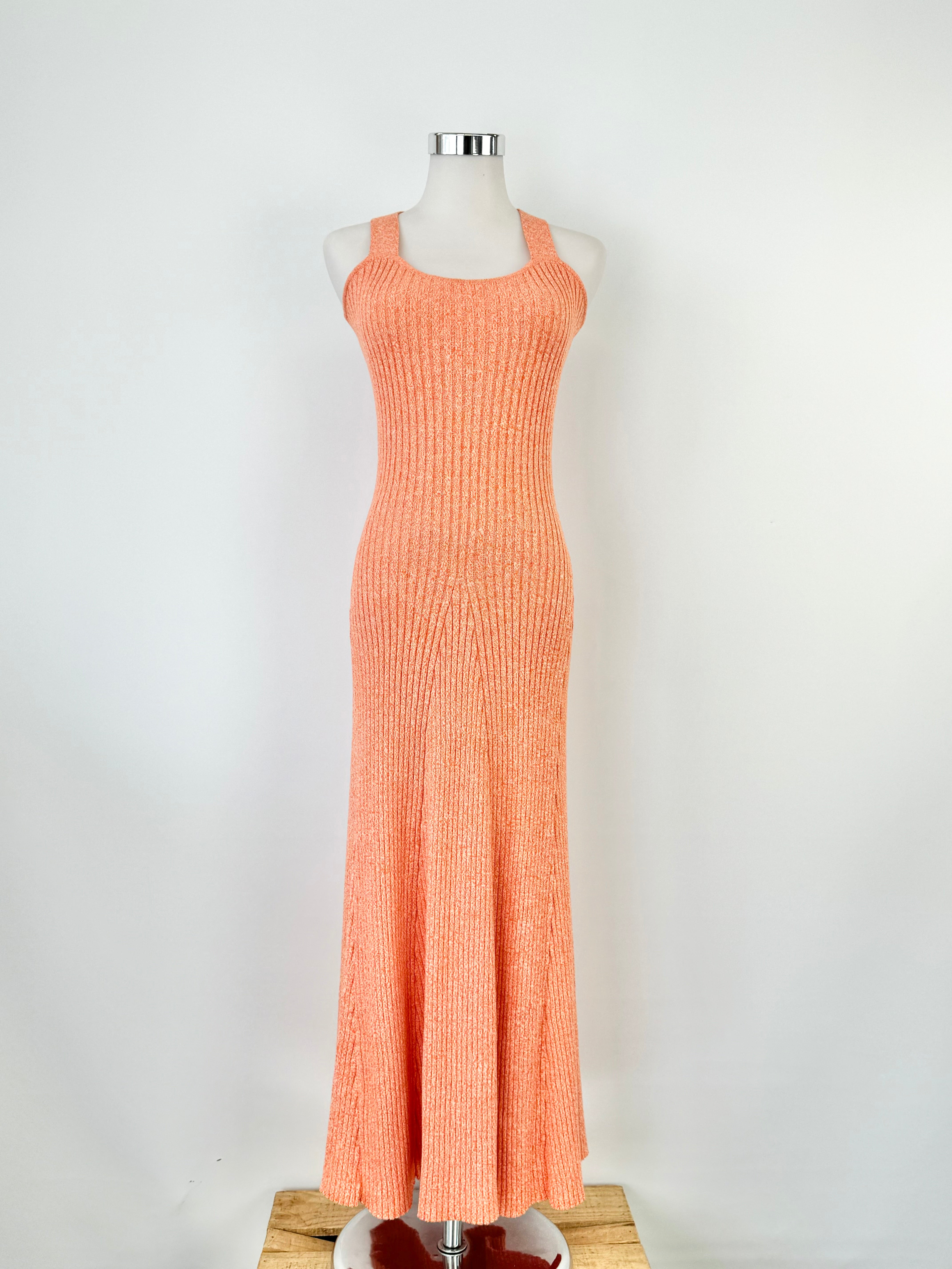 Anna Quan Tangerine Speckle Ribknit Maxi Dress - AU10