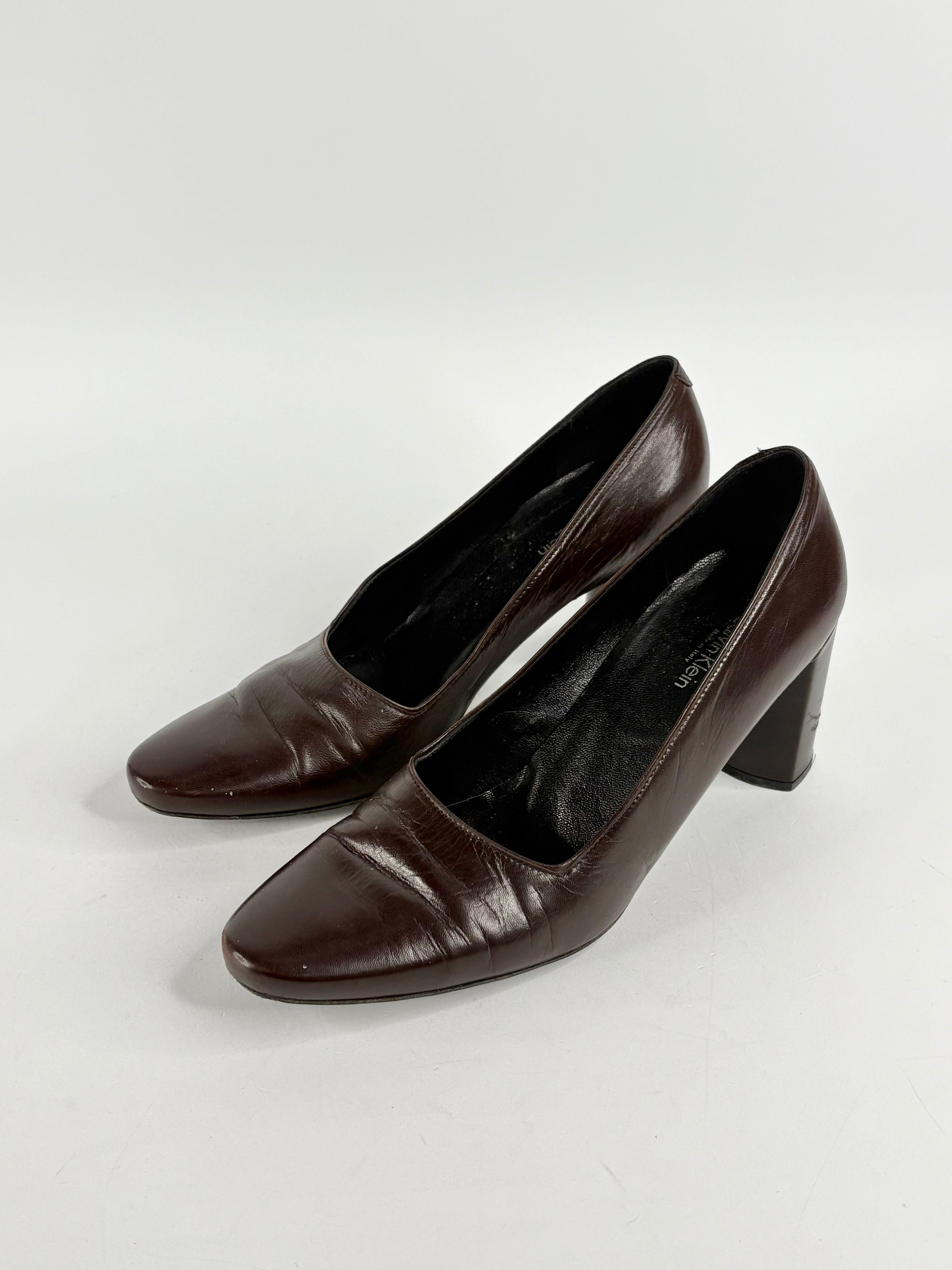 Calvin Klein Chocolate Brown Leather Pumps - EU39