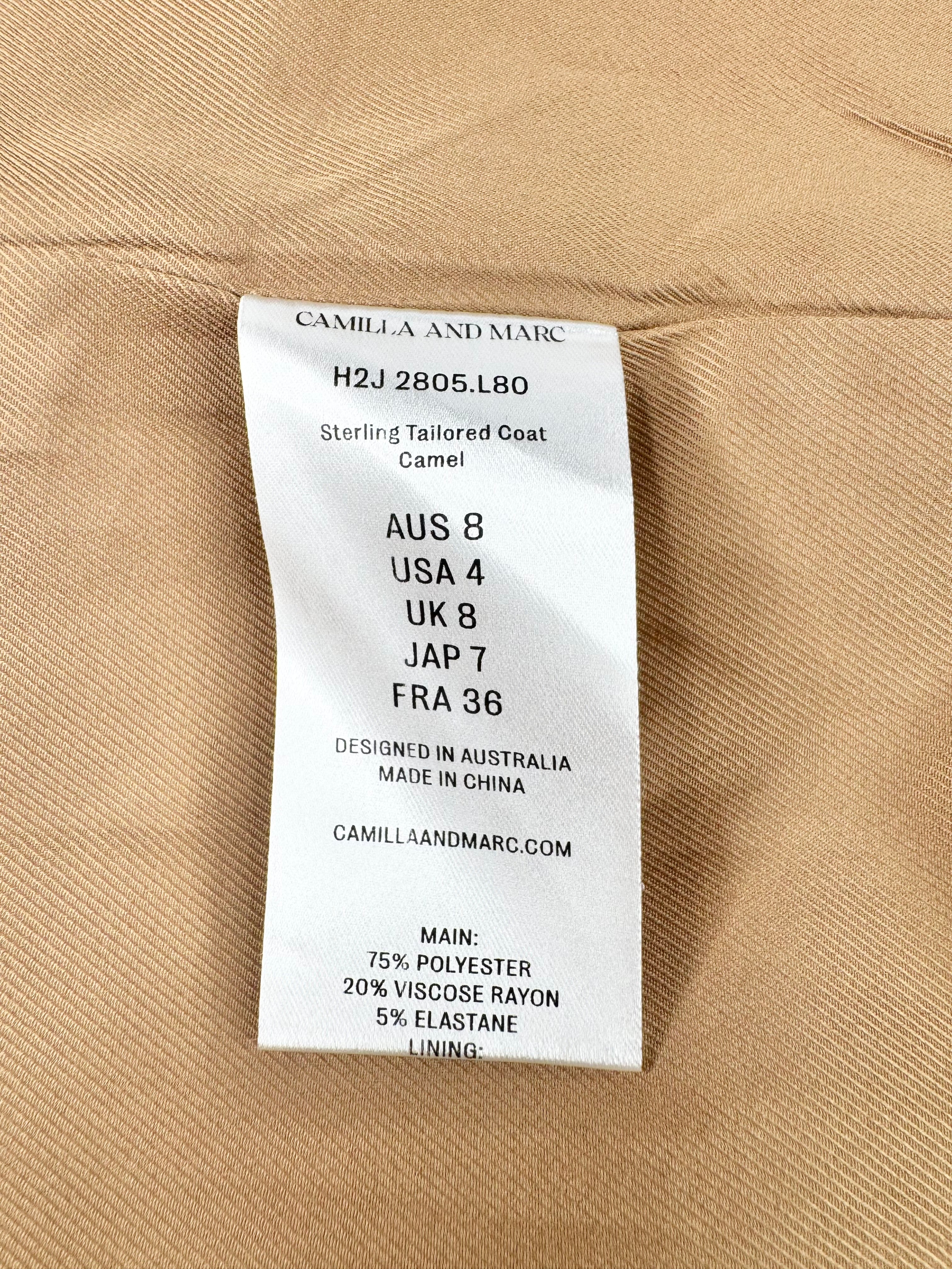 Camilla & Marc Camel Belted Open Front Trench Coat - AU8