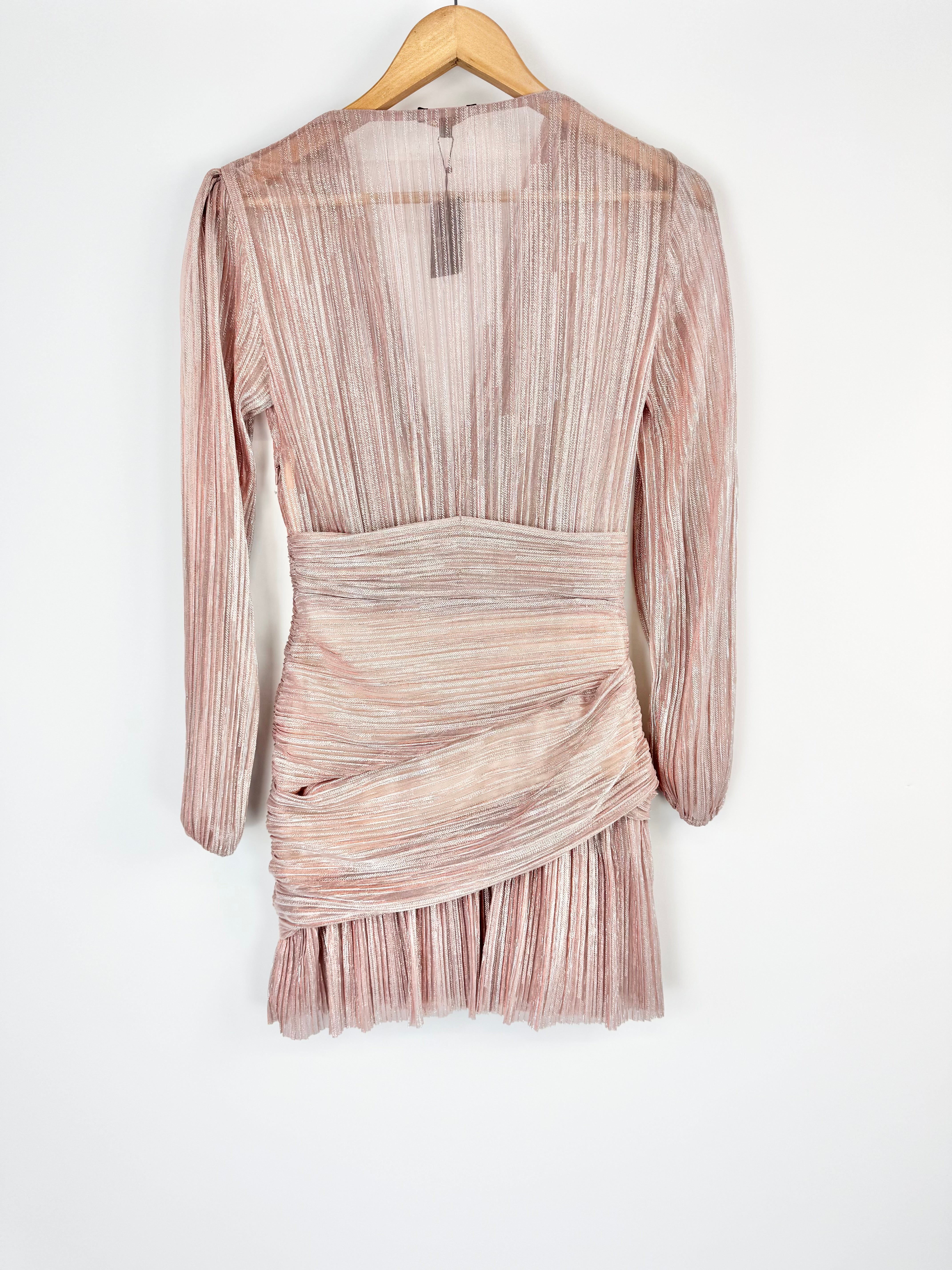 Maje Pink and Silver 'Runnylo' Mini Dress NWT  - AU8/10