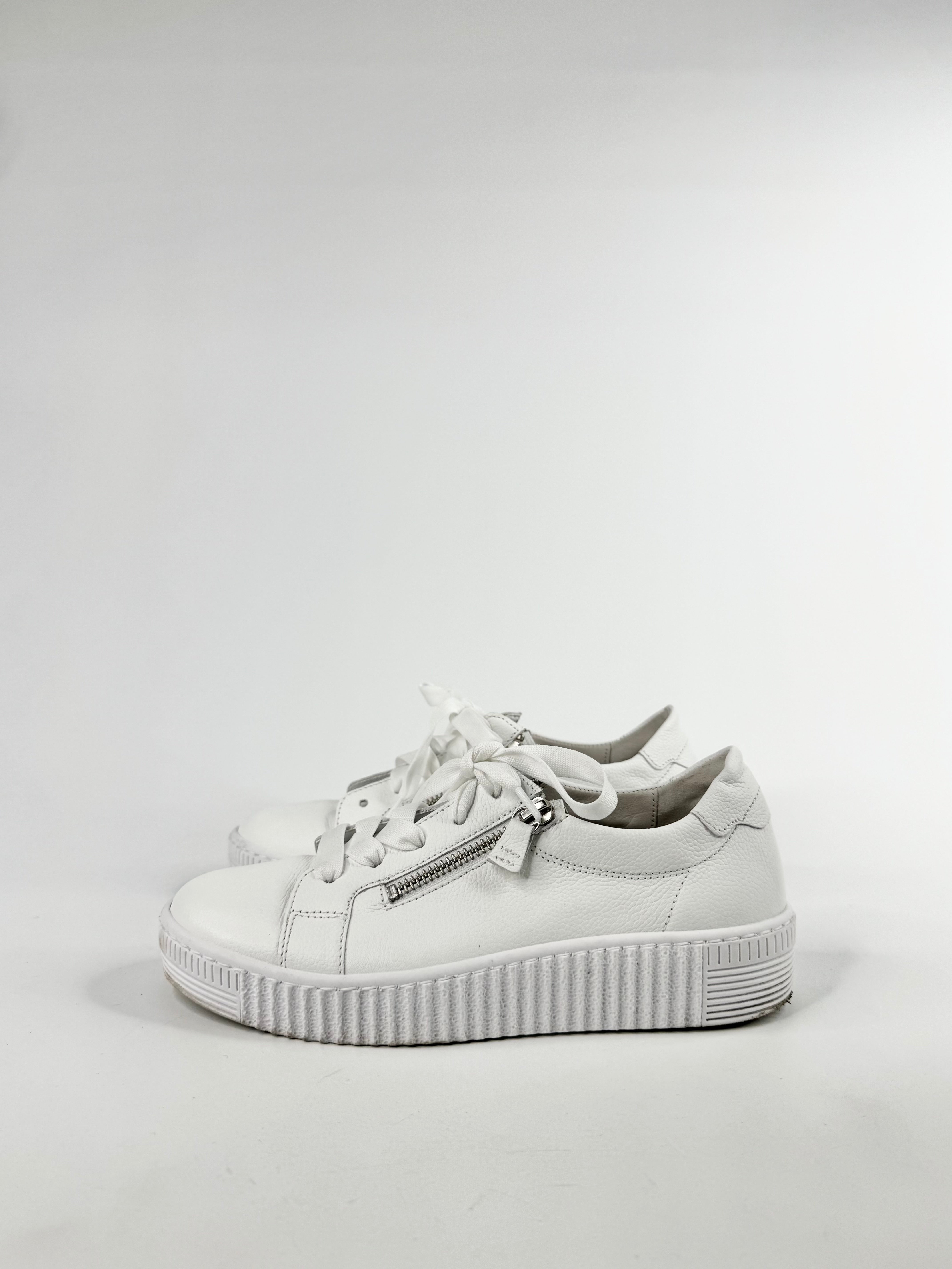 Garbor White Zipper Sneakers - 4