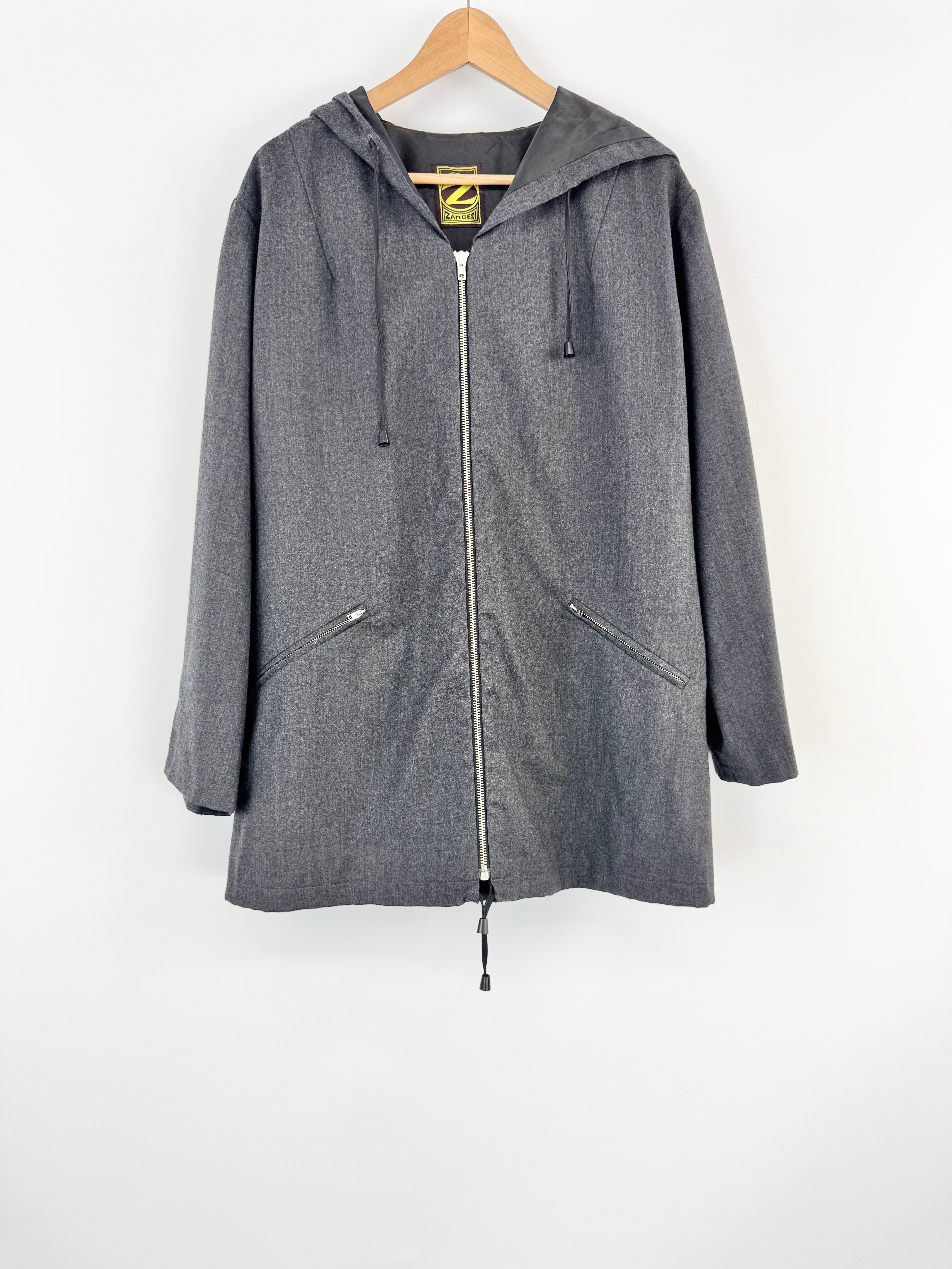 Zambesi Unisex Grey Hooded Coat Size 14