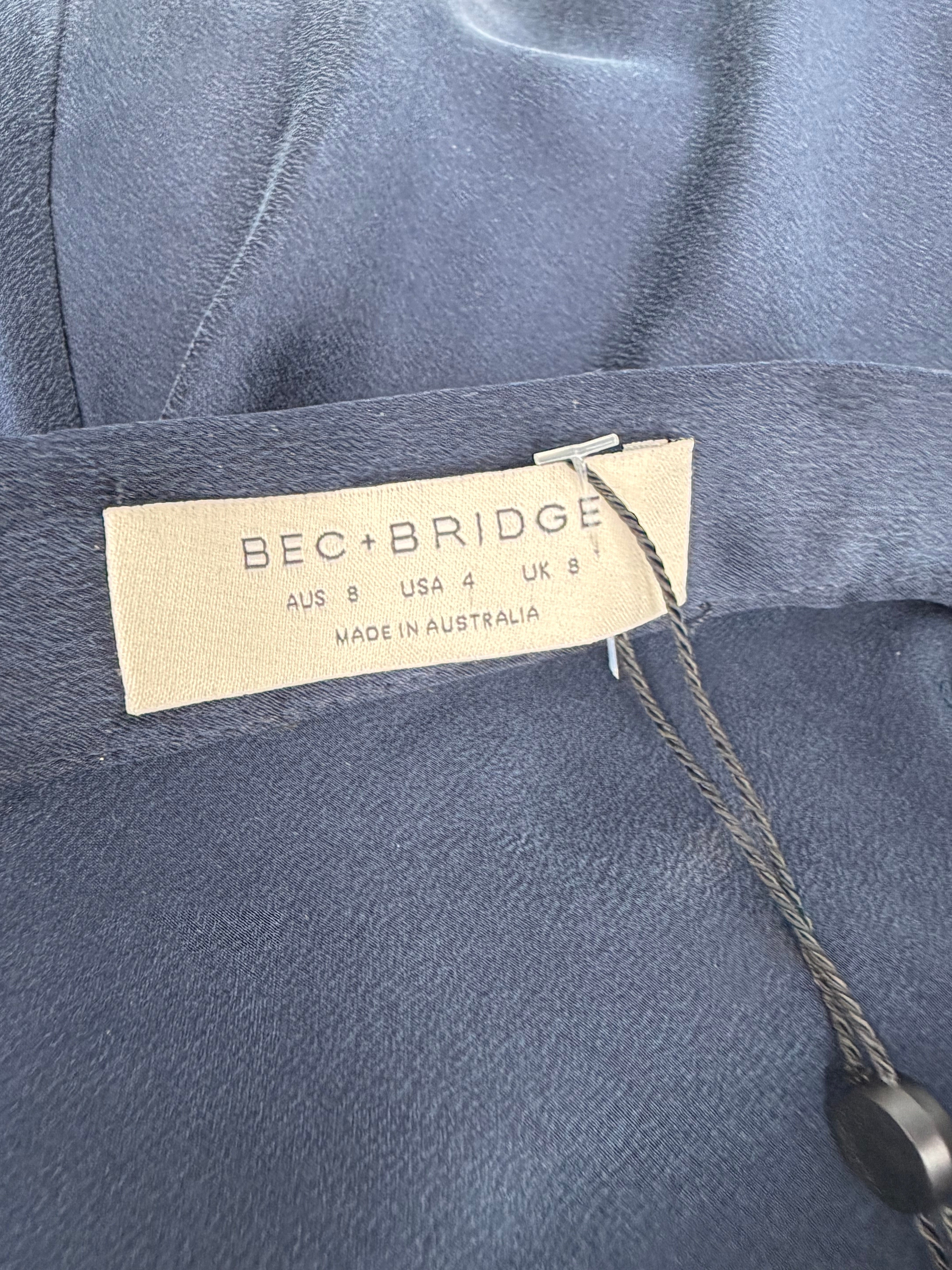 Bec & Bridge Navy Blue Bias Cut 'Classic Circle' Silk Maxi Skirt NWT - AU8
