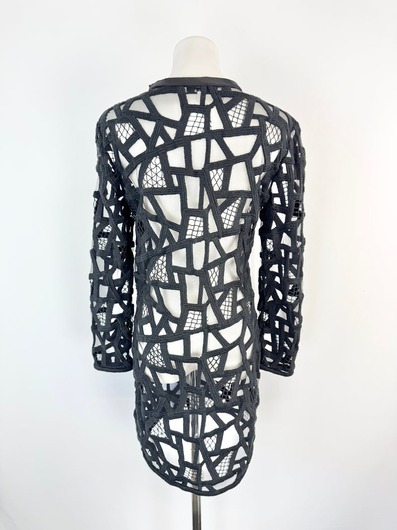 Iro Black Long Sleeve Lace Dress - AU10
