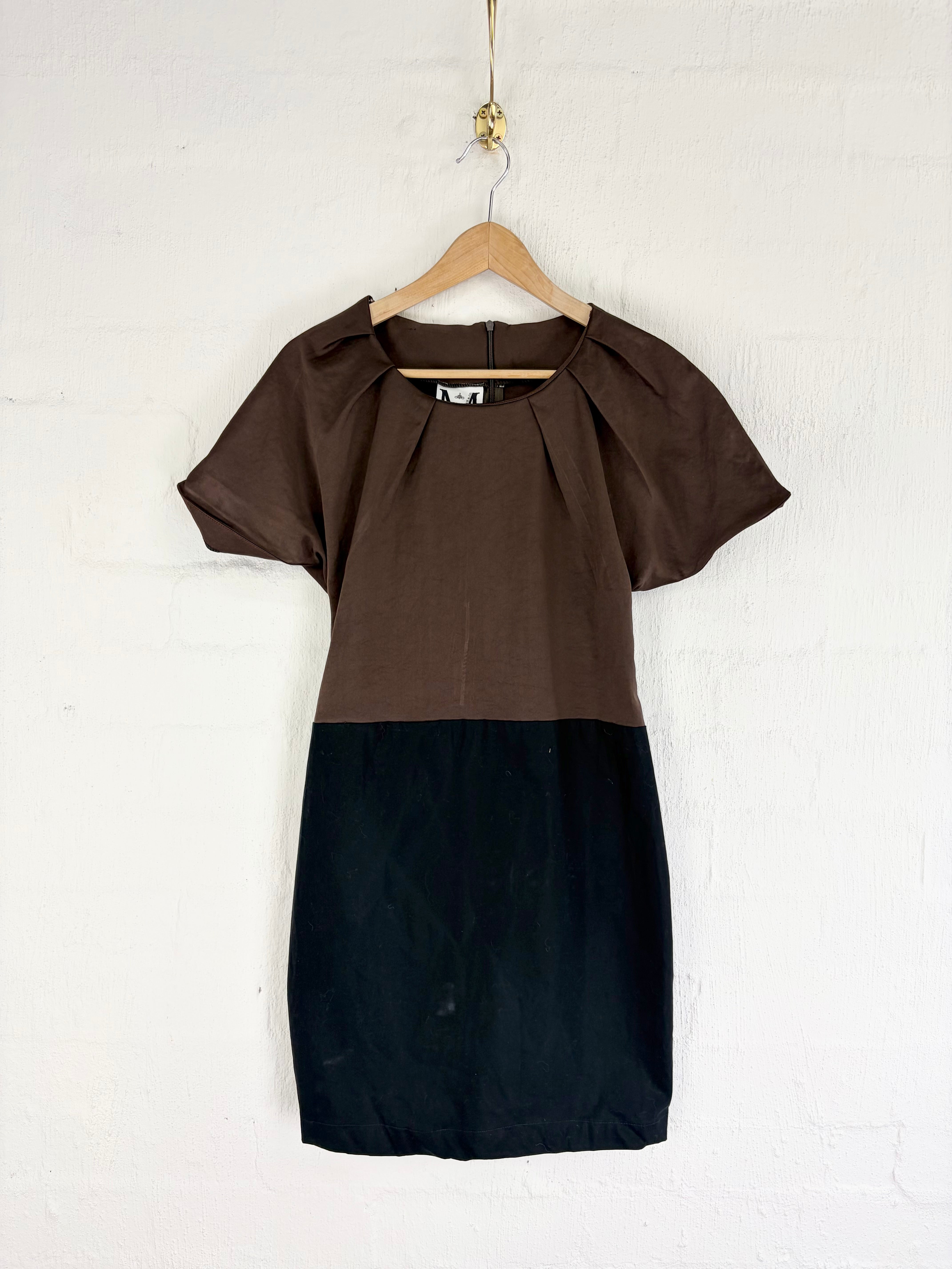 Madam Virtue & Co Black & Brown Midi Dress - AU10/12