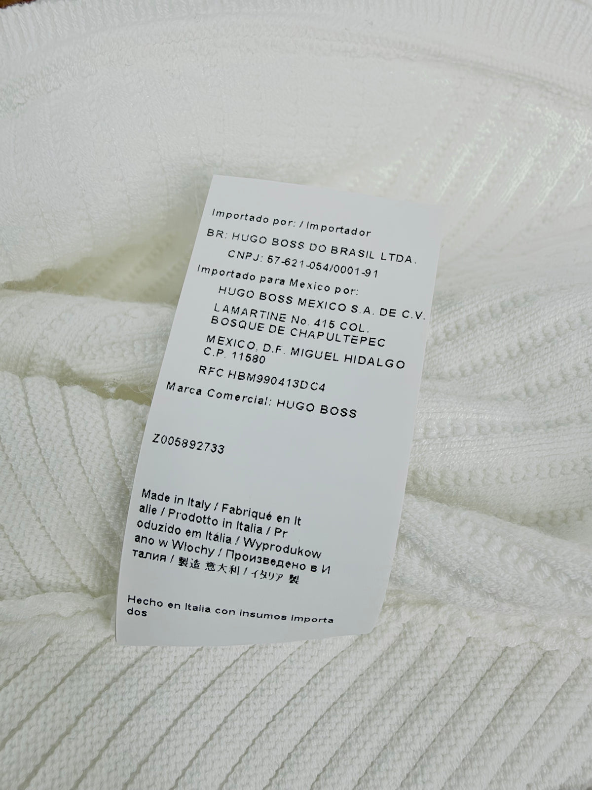 Boss by Hugo Boss White Rib Knit Fitted Top - AU8