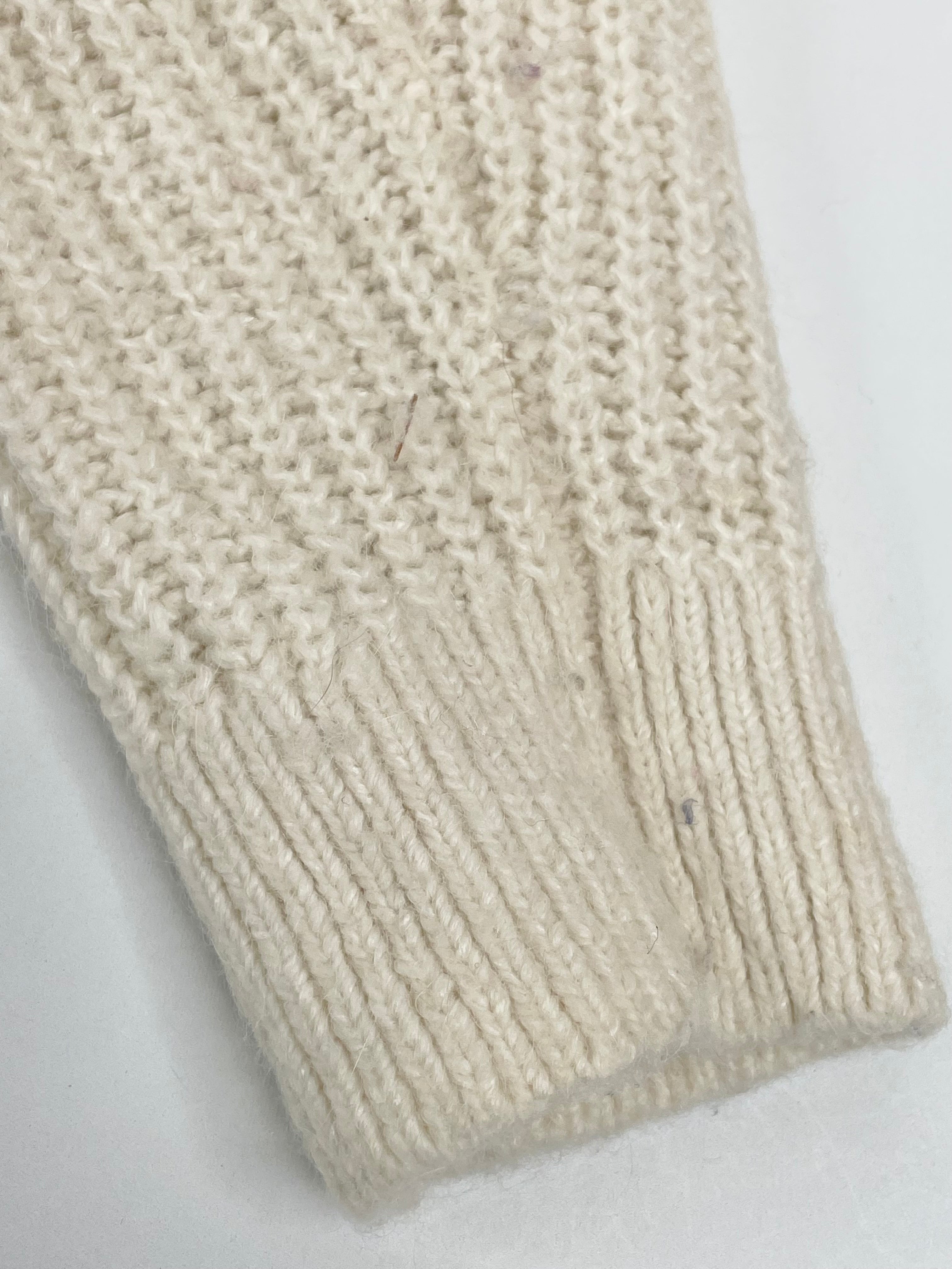 Reiss Cream Ribbed Zip Neck 'Safia' Sweater - AU8