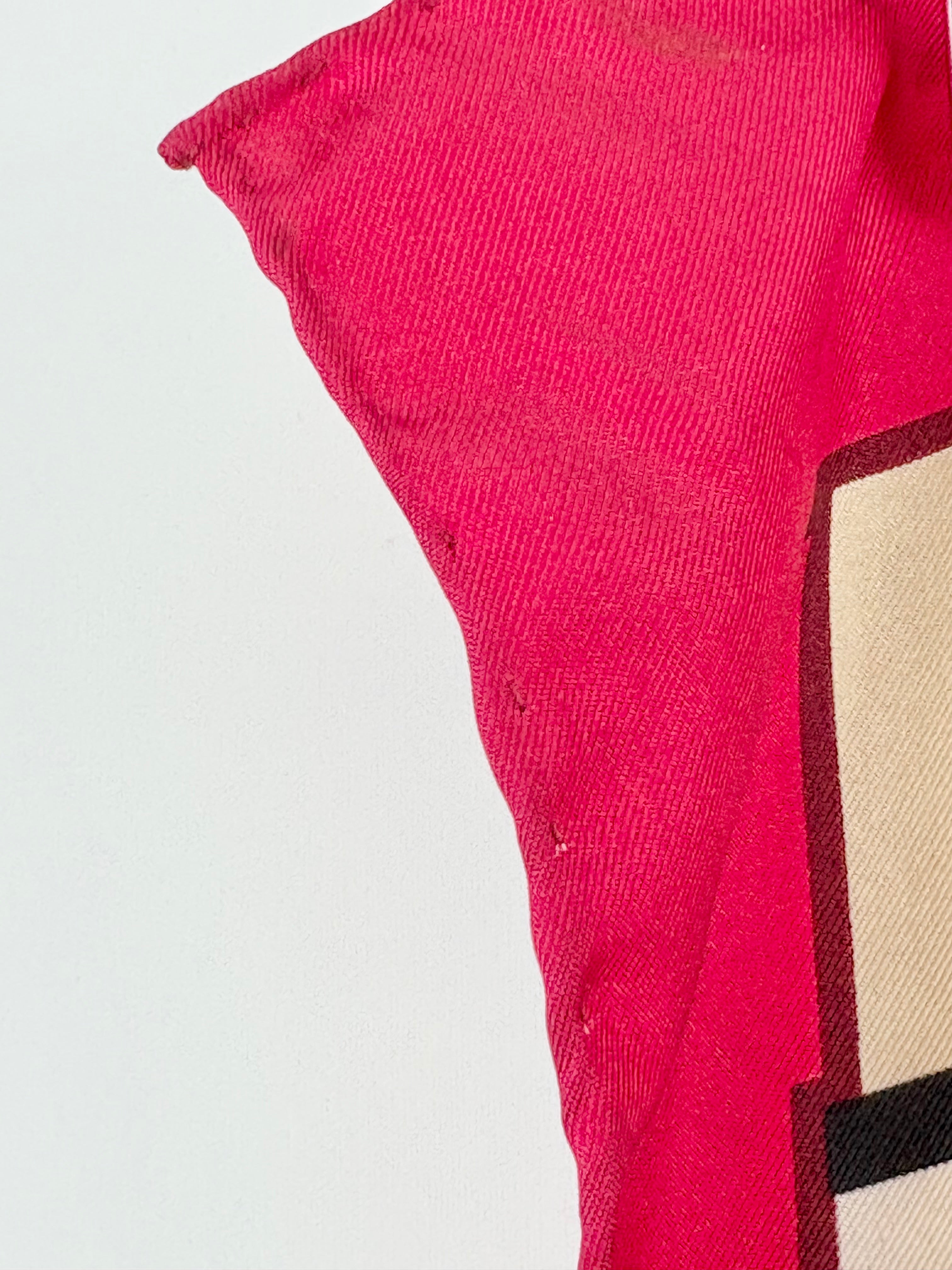 Burberry Silk Fuchsia & Check Neckerchief
